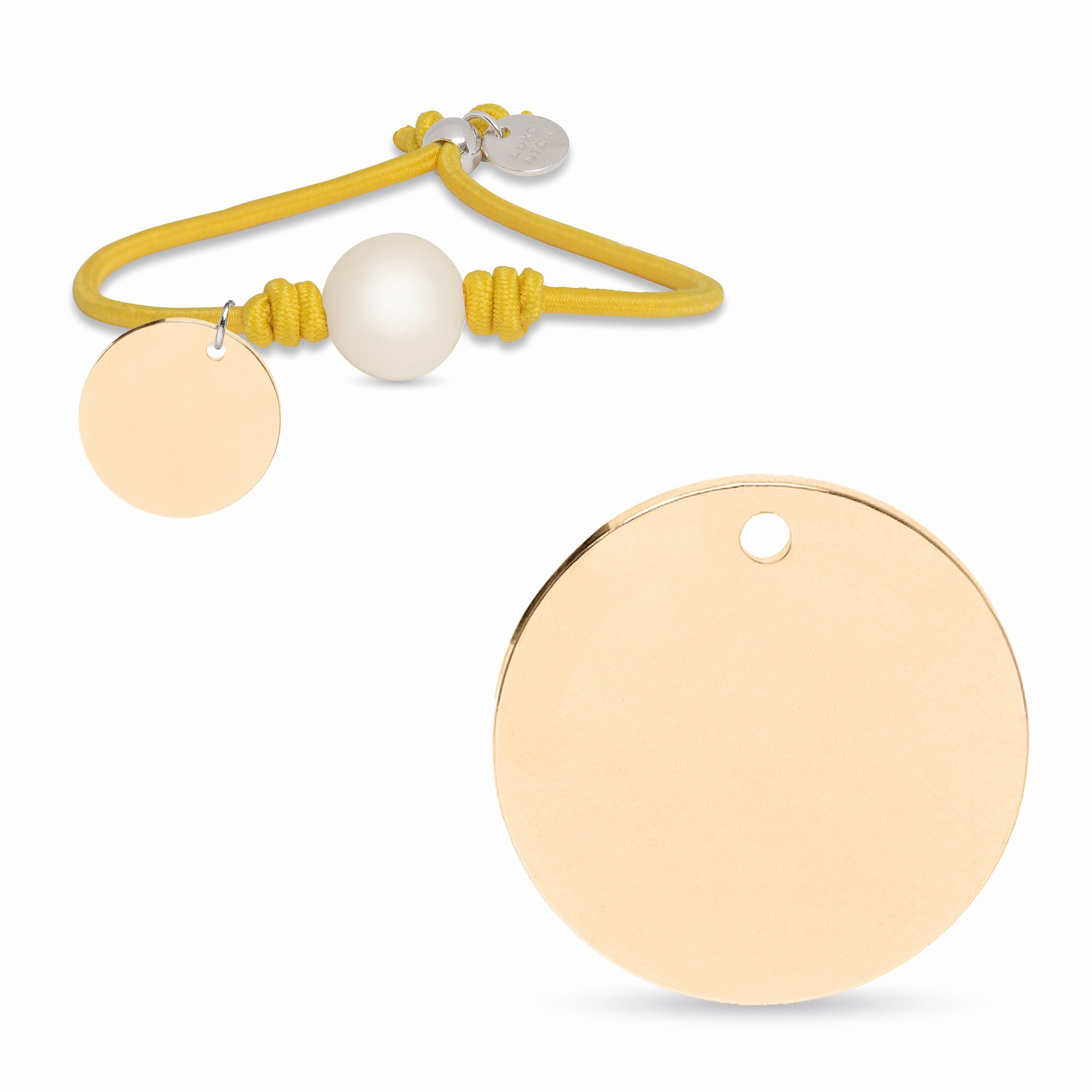 925 Sterling Silver Bracelet with Mustard Cotton finished in 18K Yellow Gold - Lasa
