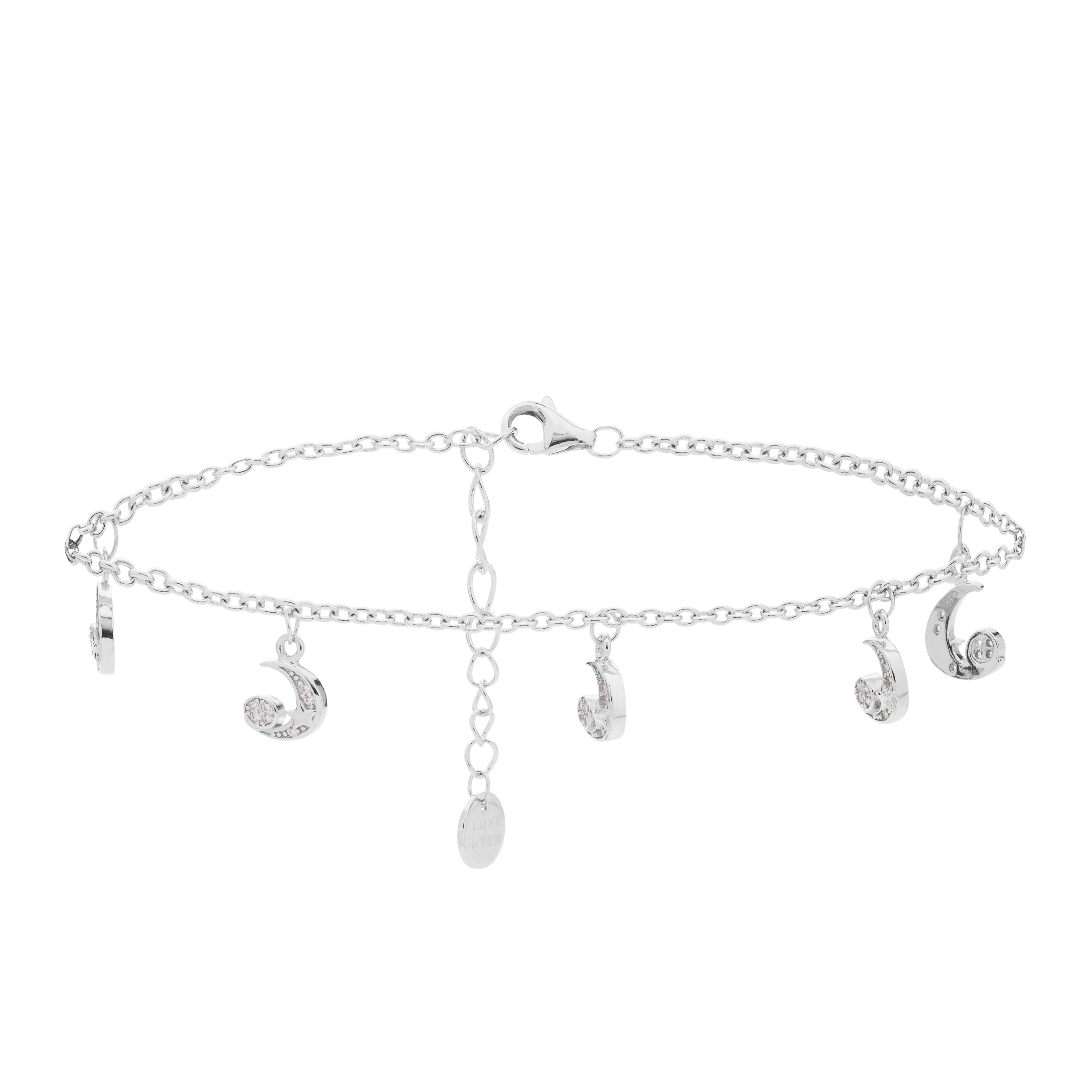 925 Sterling Silver Bracelet with Rhodium-Plated Brilliant Zirconia - Buliwa