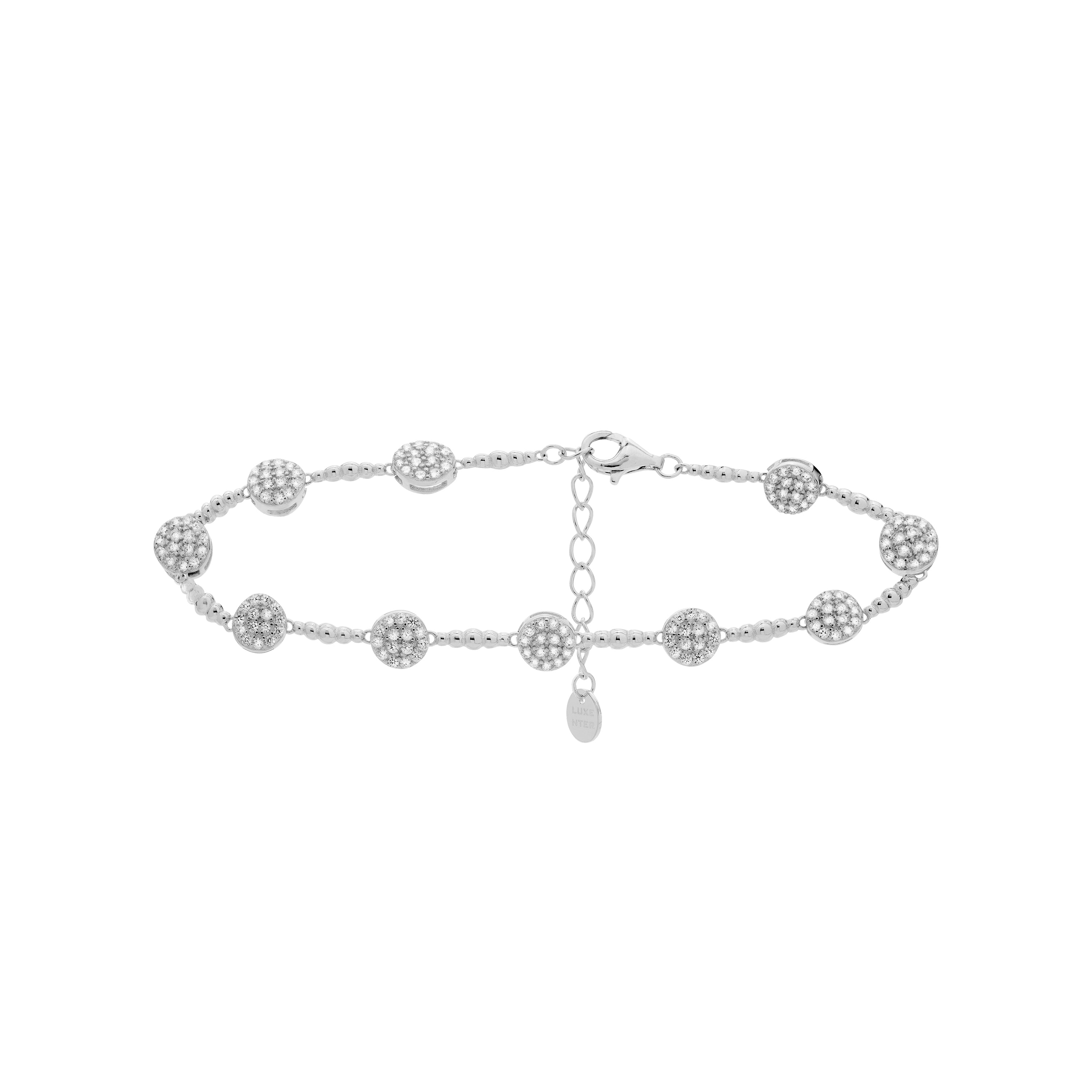 925 Sterling Silver Bracelet with Rhodium-Plated Brilliant Zirconia - Inajwa
