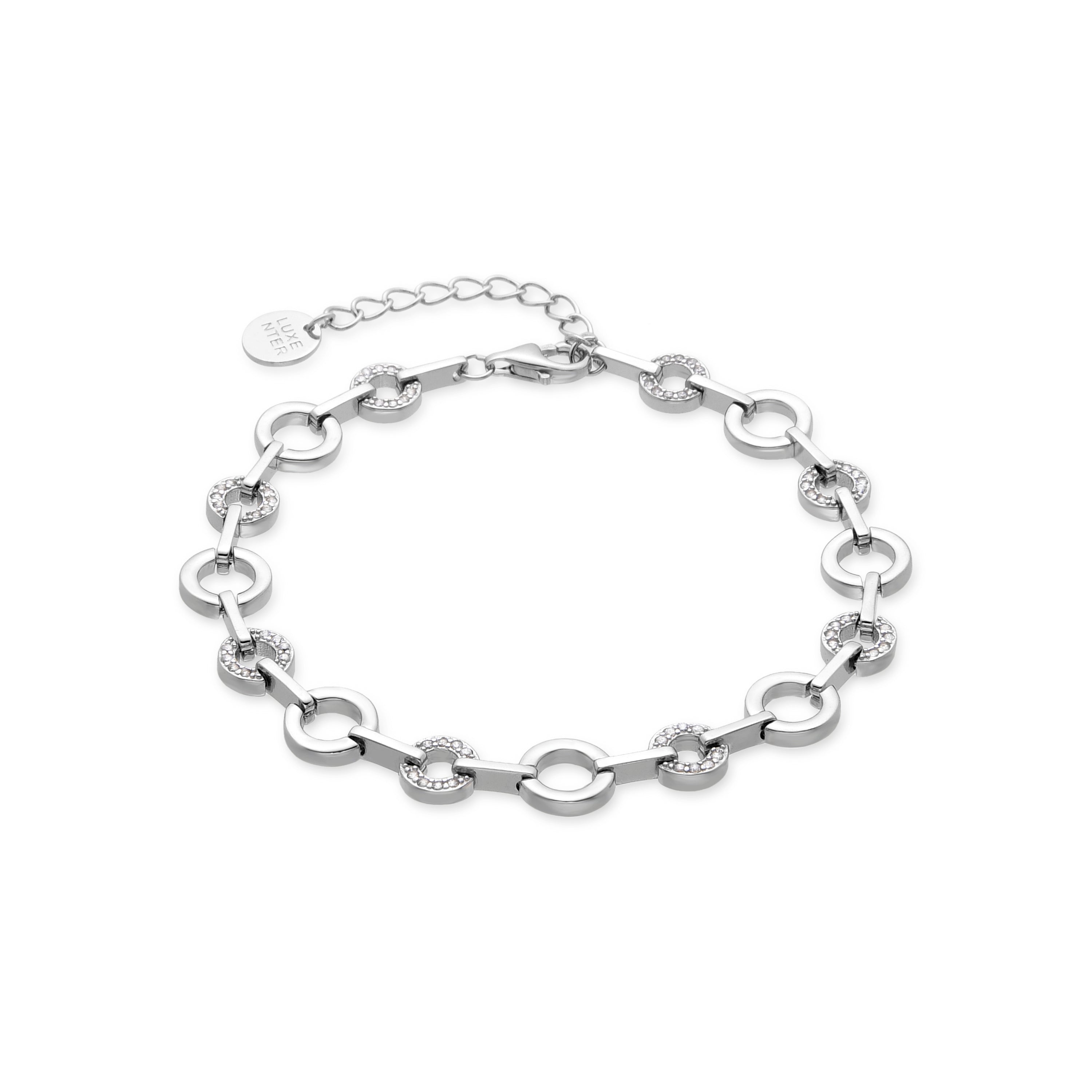 925 Sterling Silver Bracelet with Rhodium-Plated Brilliant Zirconia - Pyxis