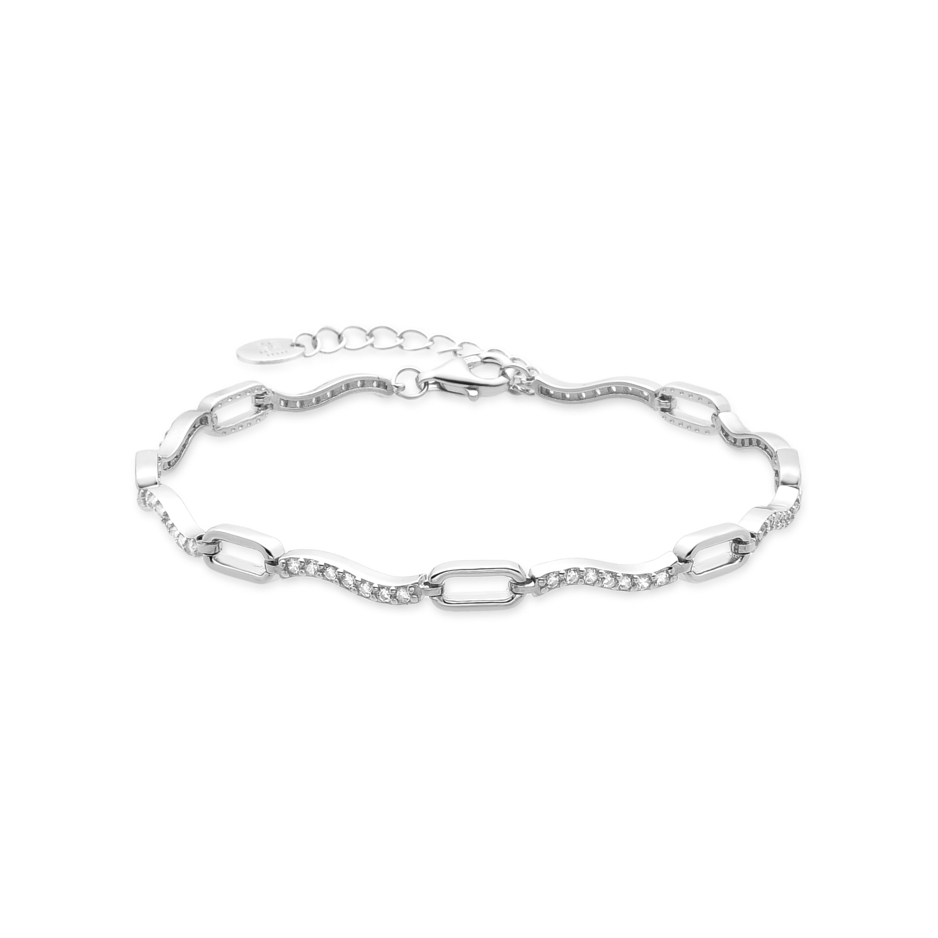 925 Sterling Silver Bracelet with Rhodium-Plated Brilliant Zirconia - Yitar
