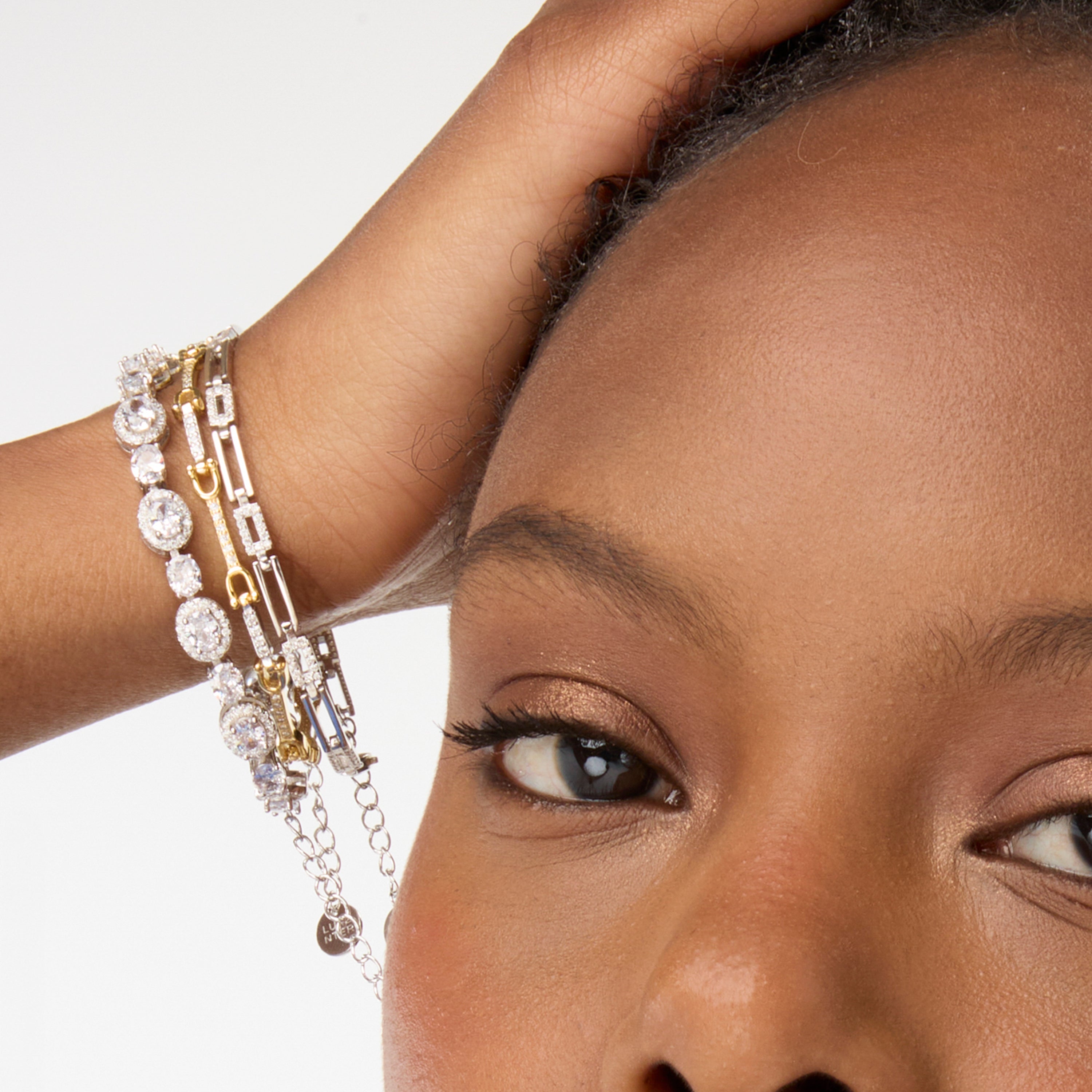 925 Sterling Silver Bracelet with Rhodium-Plated Brilliant Zirconia - Dakal