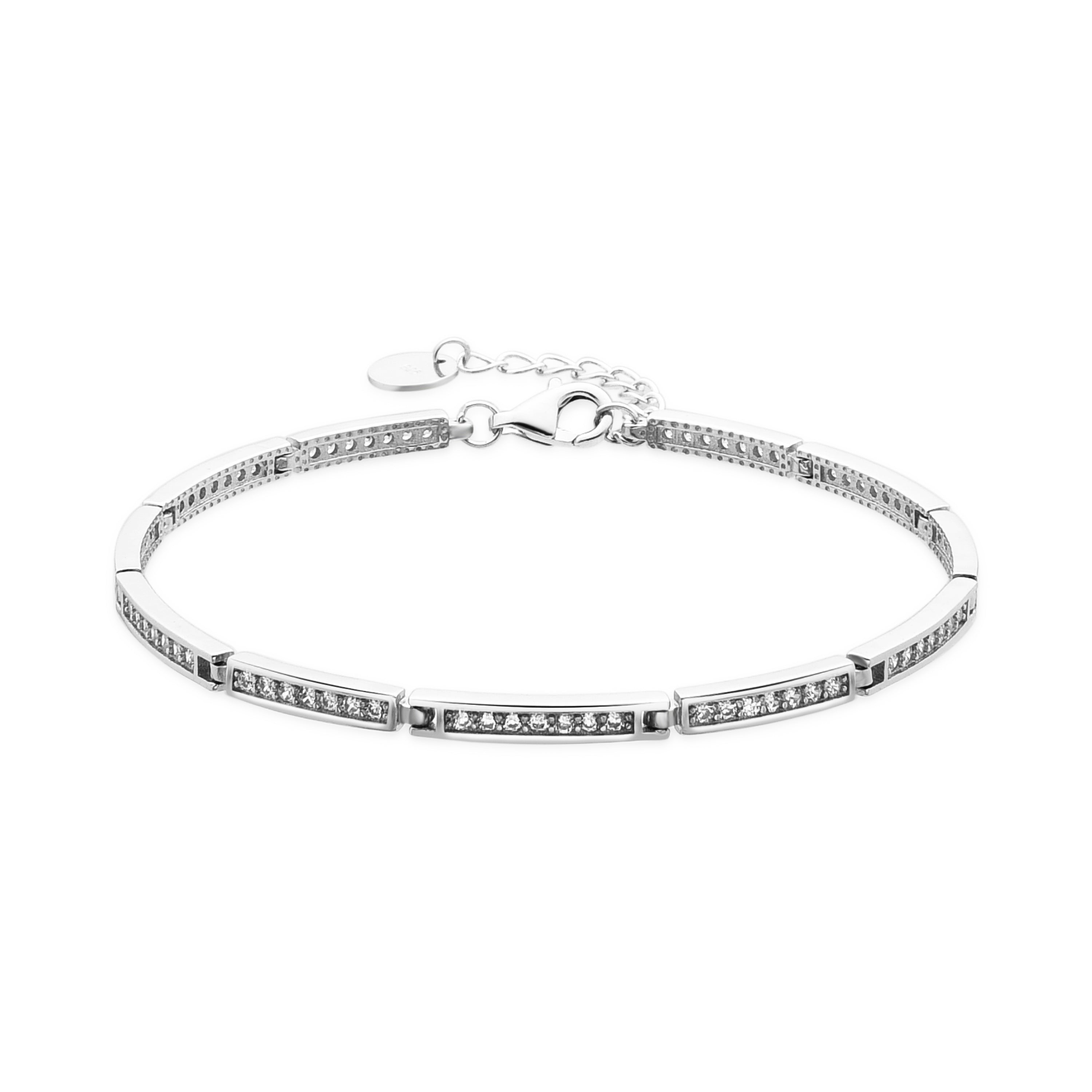 925 Sterling Silver and Brilliant Zirconia Bracelet with Rhodium Finish - Thuki