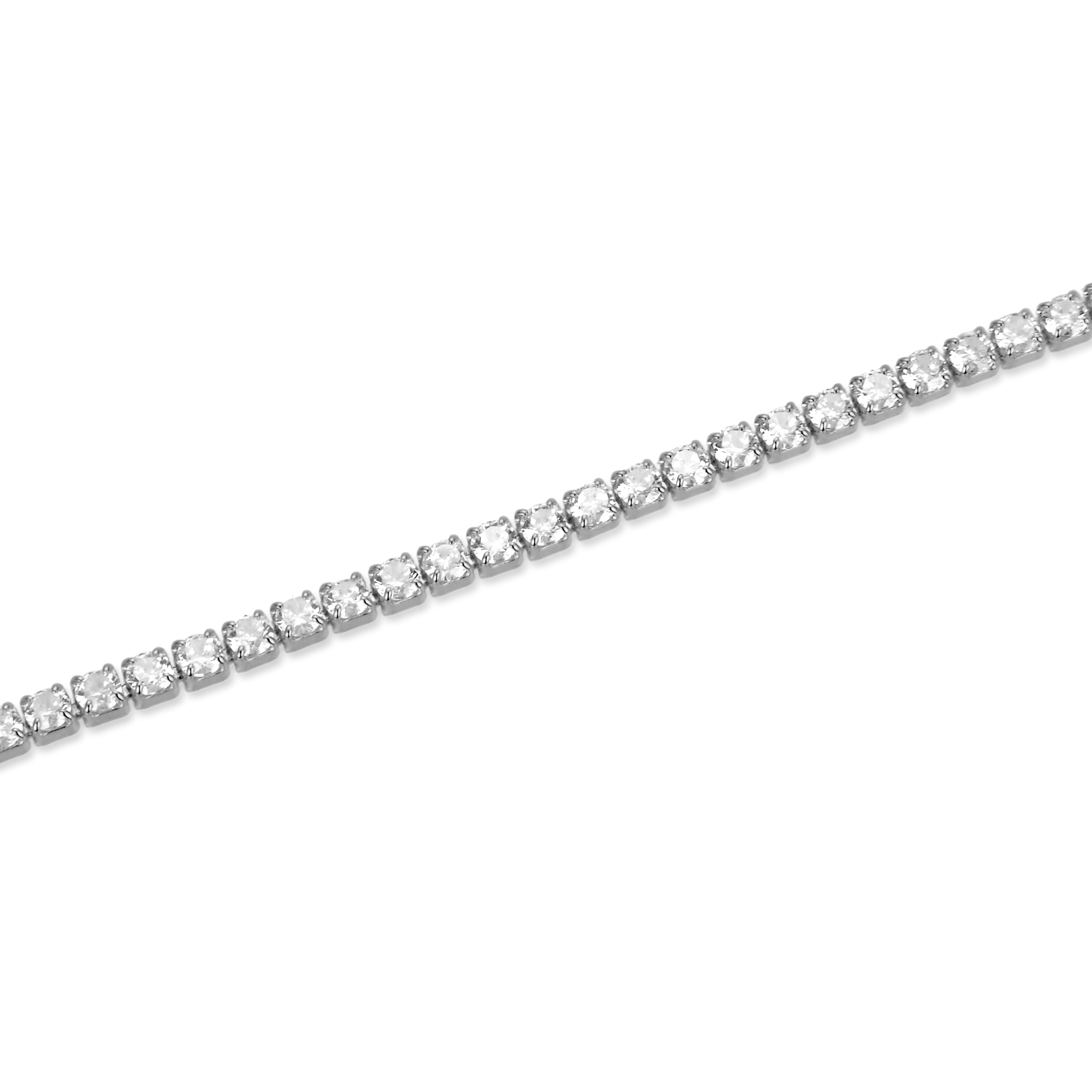 925 Sterling Silver Bracelet with Rhodium-Plated Brilliant Zirconia - Tahu