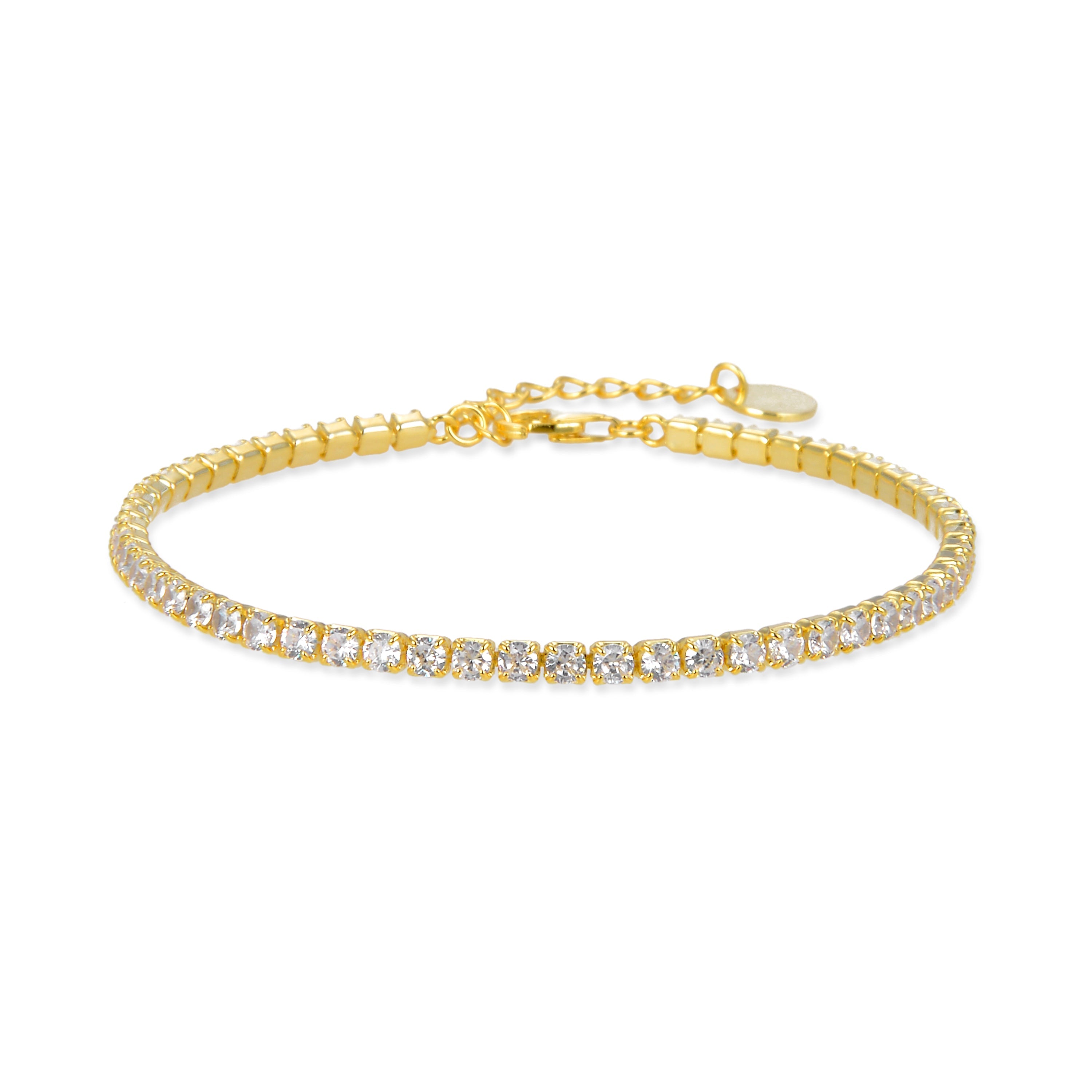 925 Sterling Silver Bracelet with Brilliant Zirconia finished in 18K Yellow Gold - Tahu