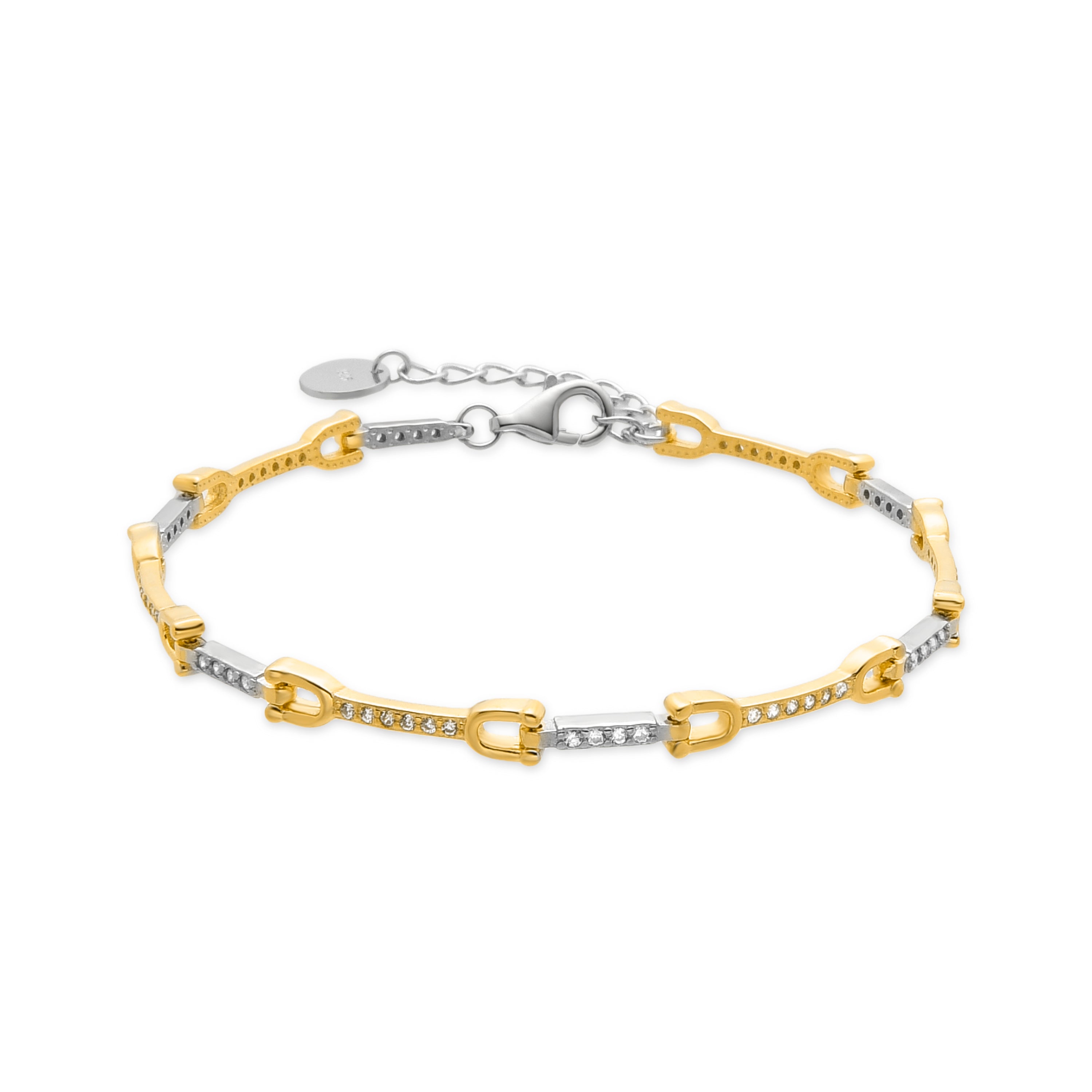 925 sterling silver bracelet with brilliant zirconia finished in 18K yellow gold - Azhla