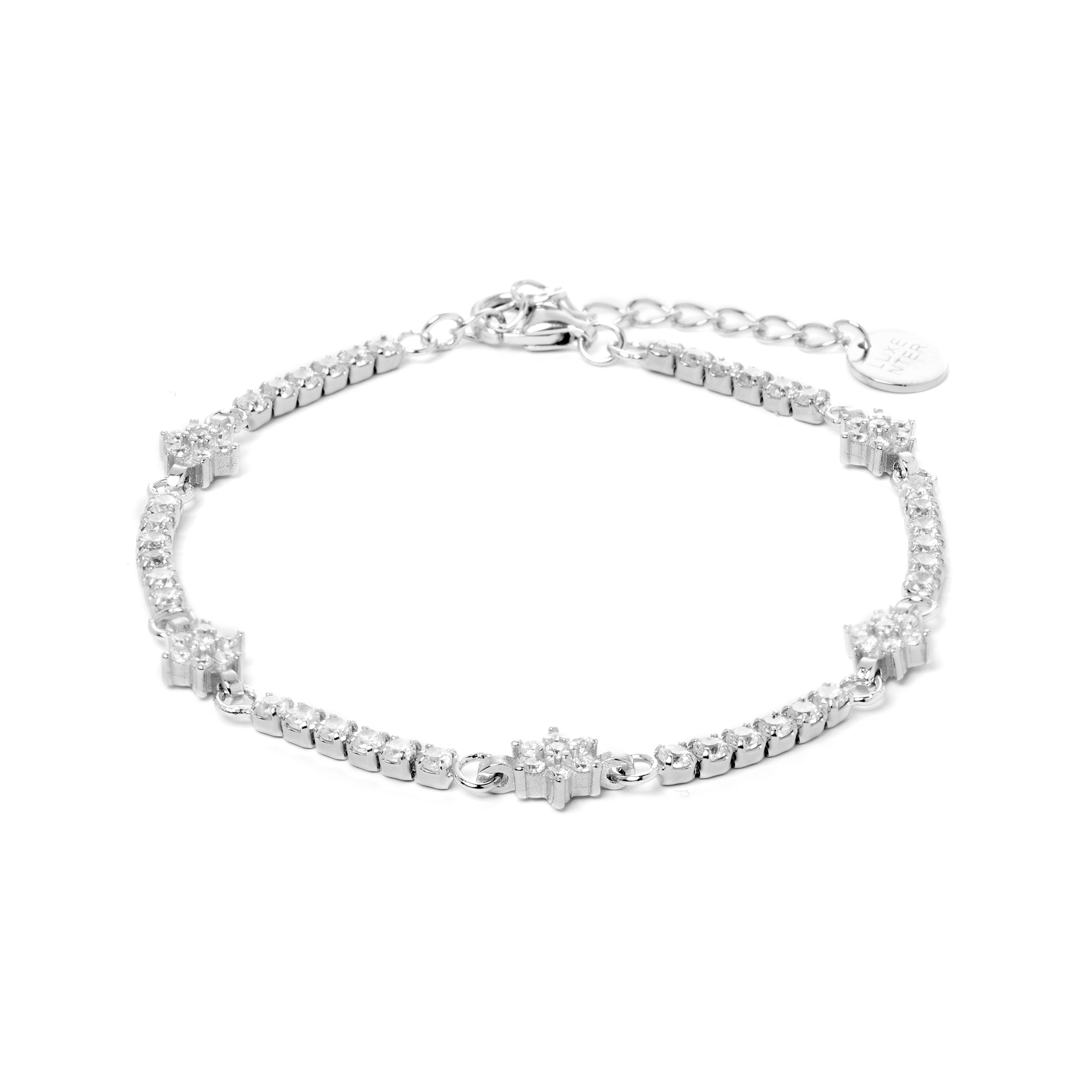 925 Sterling Silver Bracelet with Rhodium-Plated Brilliant Zirconia - Dader
