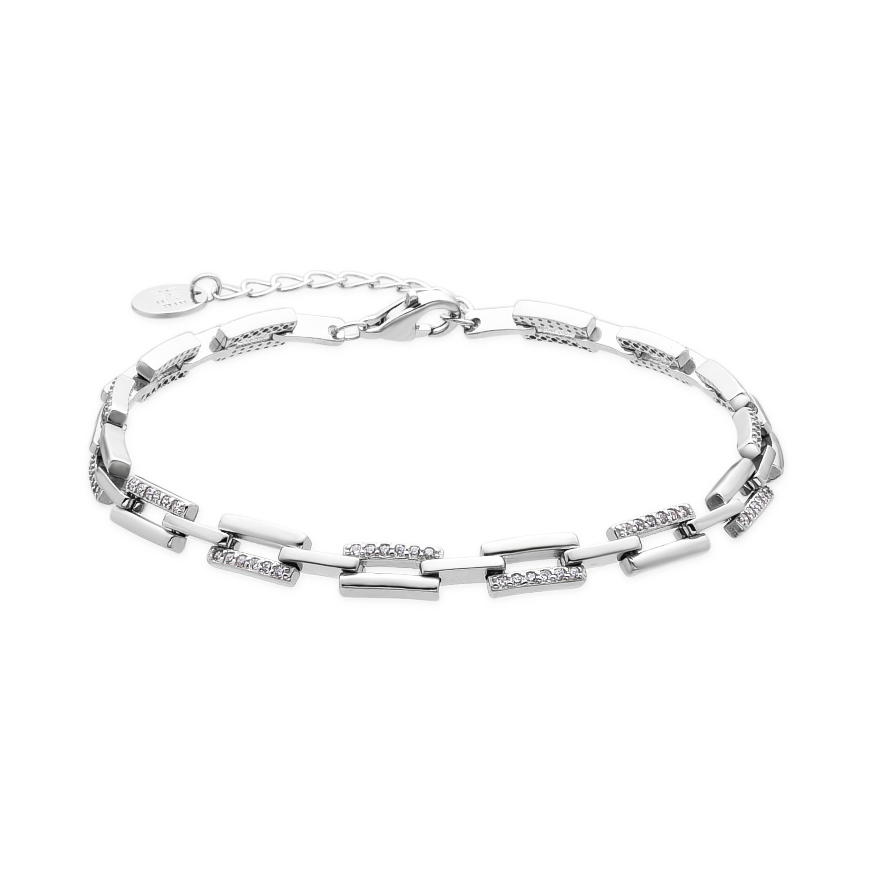 925 Sterling Silver and Brilliant Zirconia Bracelet with Rhodium Finish - Mube