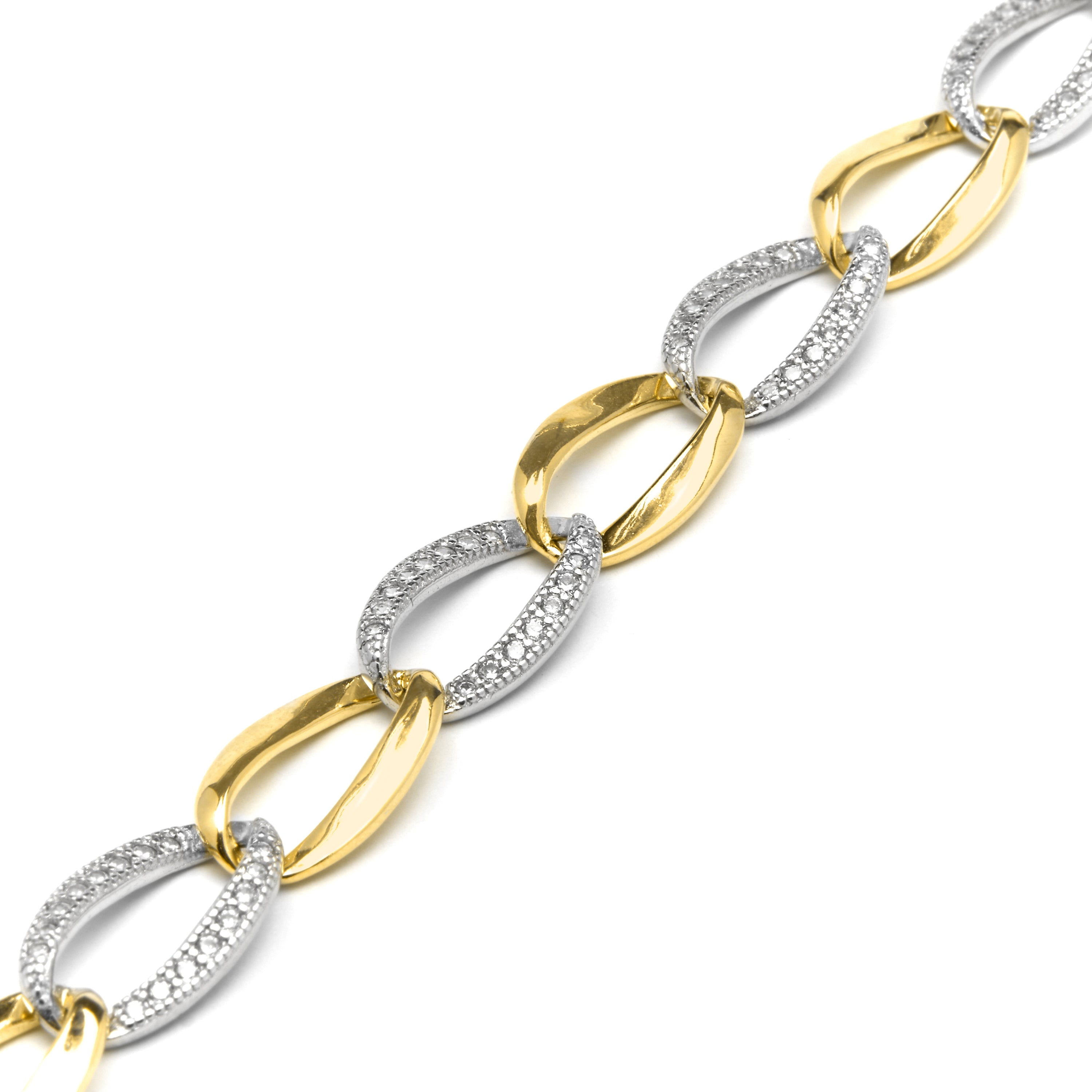 Sterling Silver 925 Bracelet with Brilliant Zircon, 18k Yellow Gold Plated - Aborg