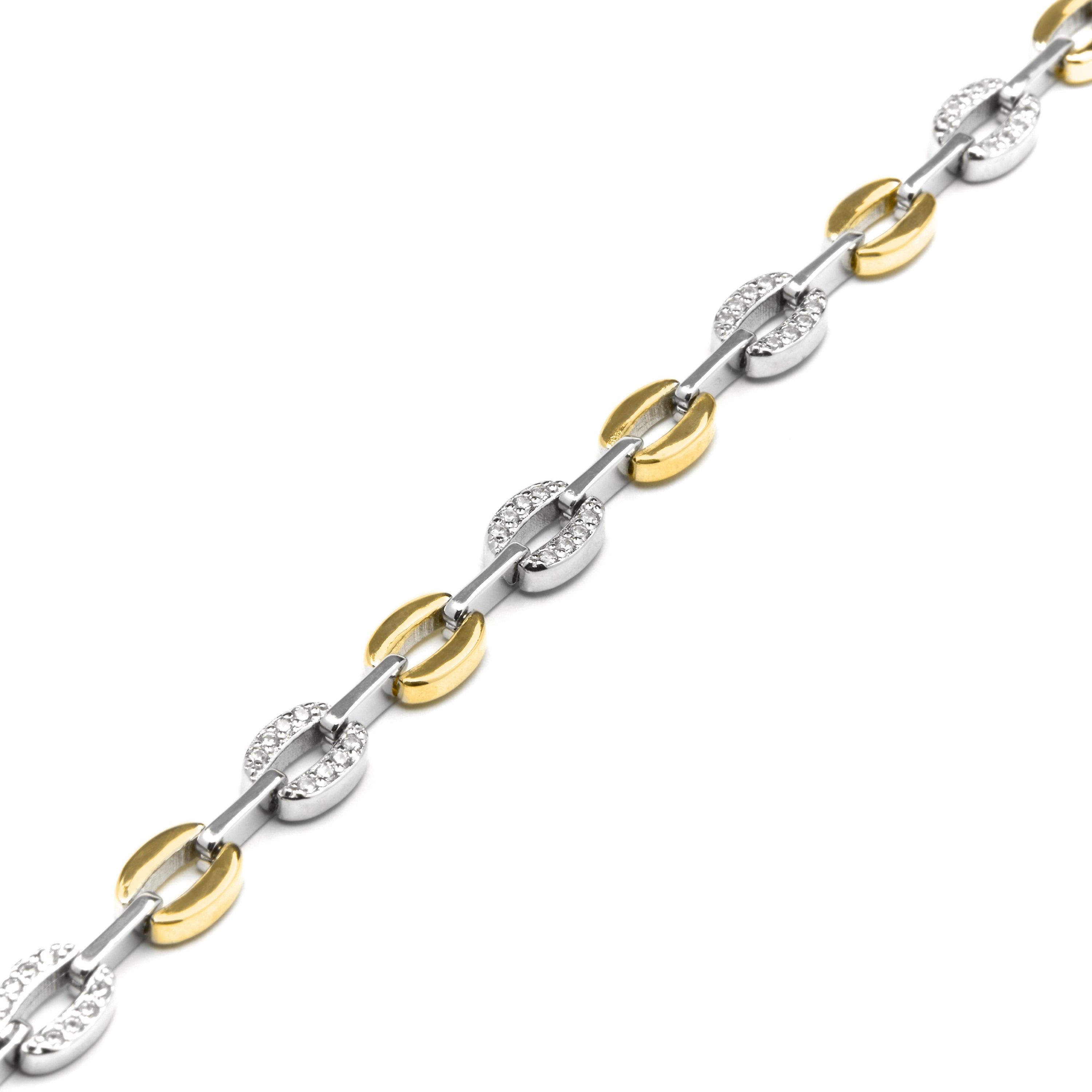 925 Sterling Silver Bracelet with Brilliant Zircon, 18k Yellow Gold Finish - Talor