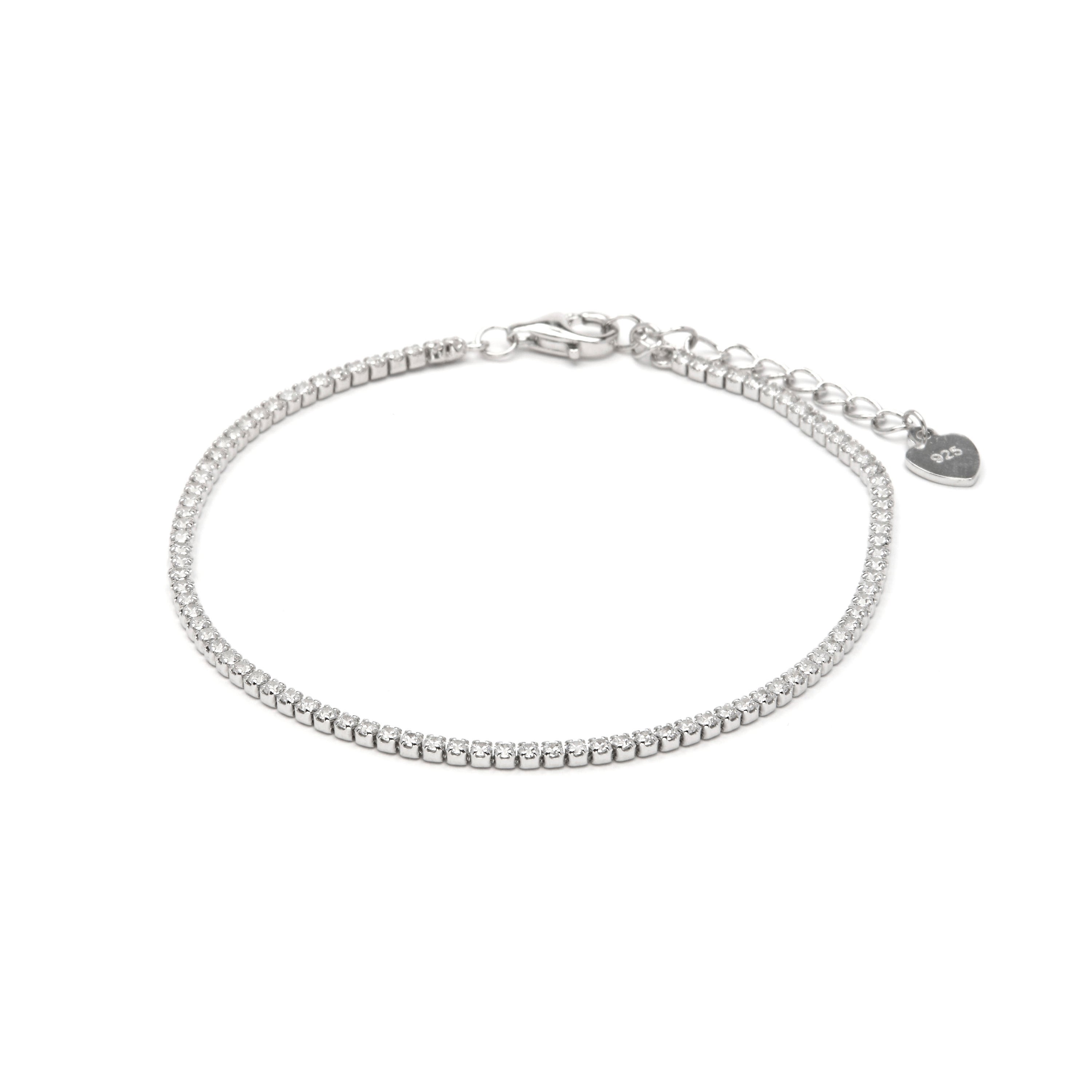 Sterling Silver 925 and Brilliant Zirconia Bracelet with Rhodium Finish - Lubyo