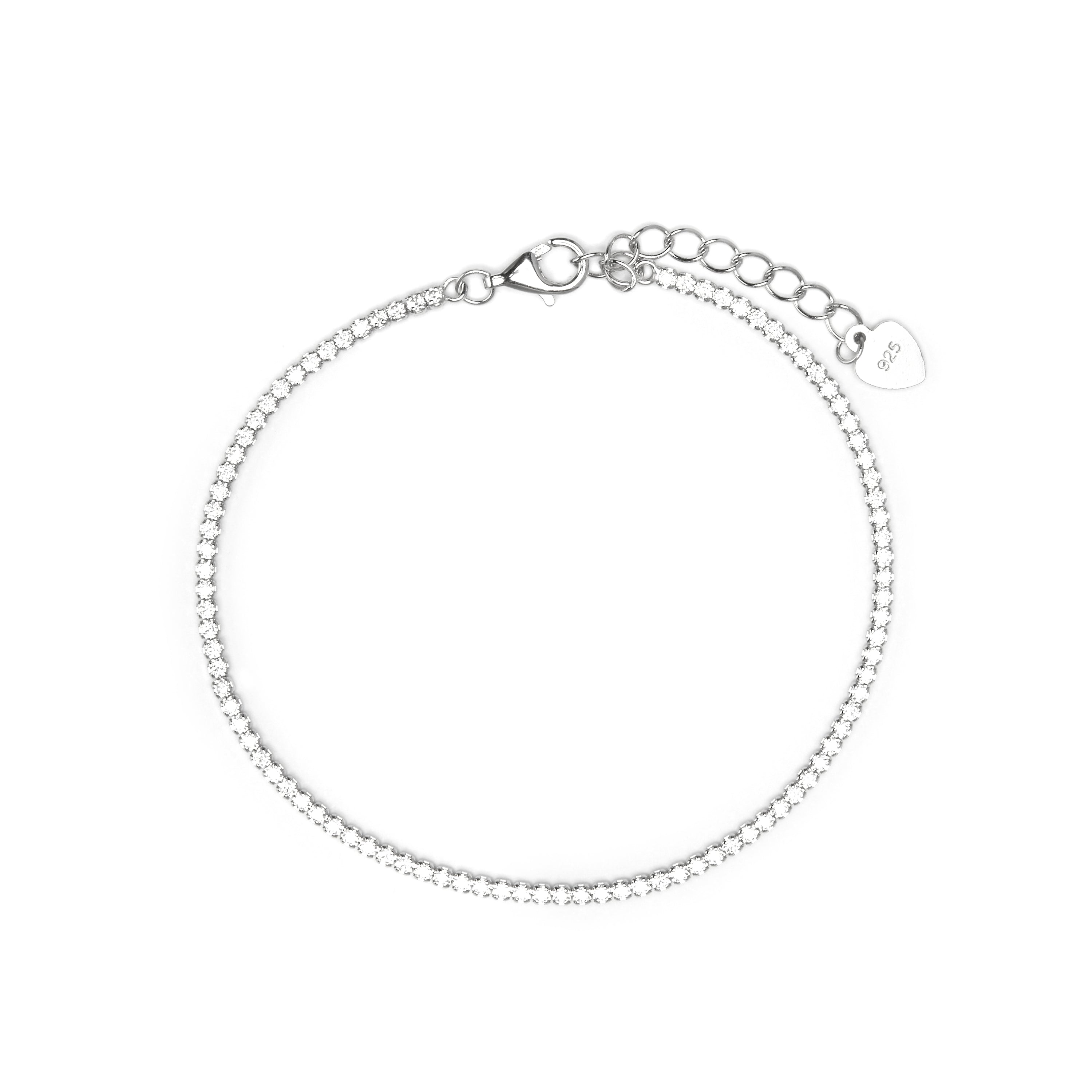 Sterling Silver 925 and Brilliant Zirconia Bracelet with Rhodium Finish - Lubyo