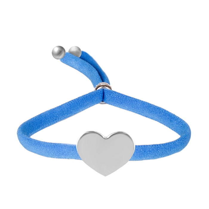 925 Sterling Silver Bracelet with Rhodium Finish - Heart