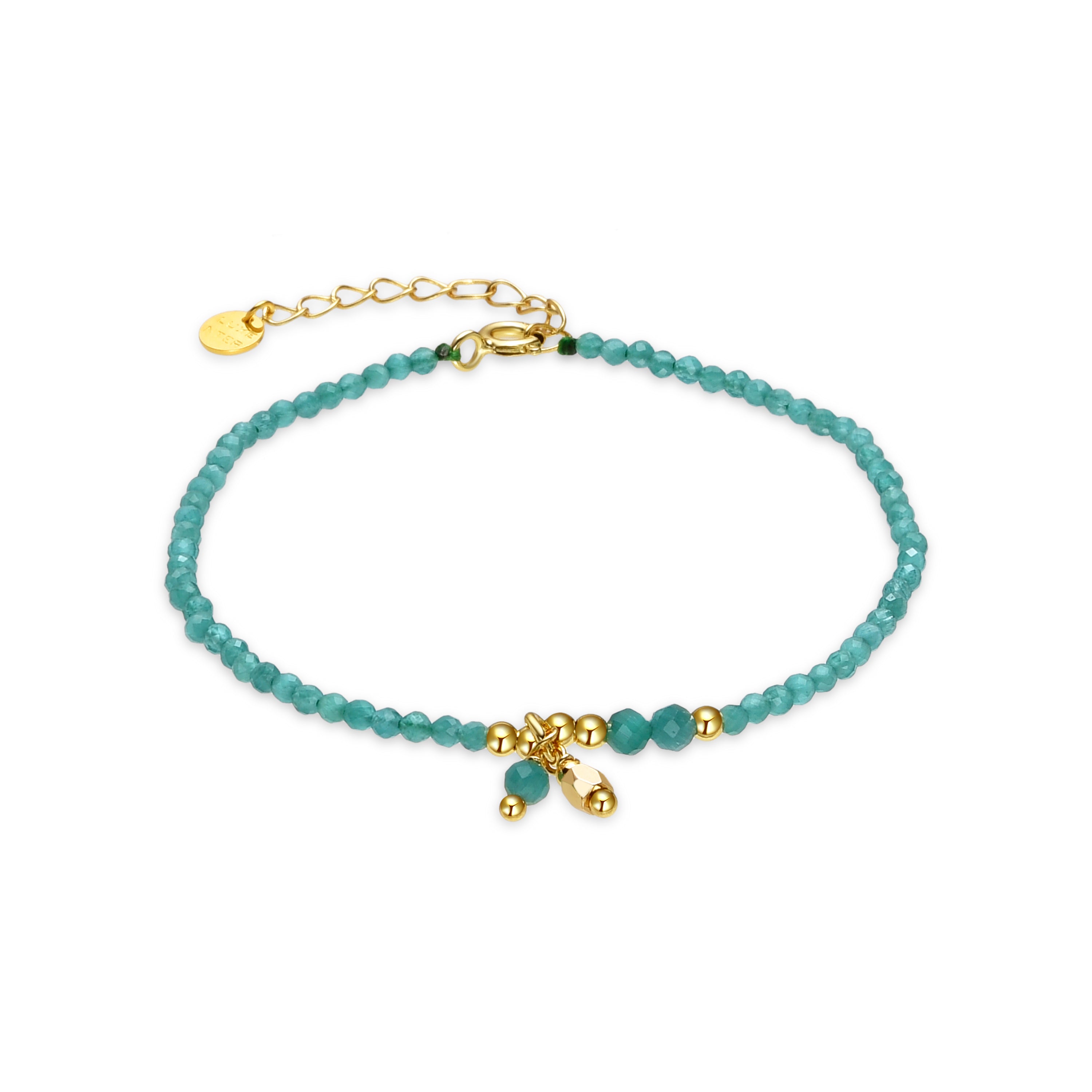 925 Sterling Silver and Green Crystal Bracelet finished in 18k yellow gold - Bialak