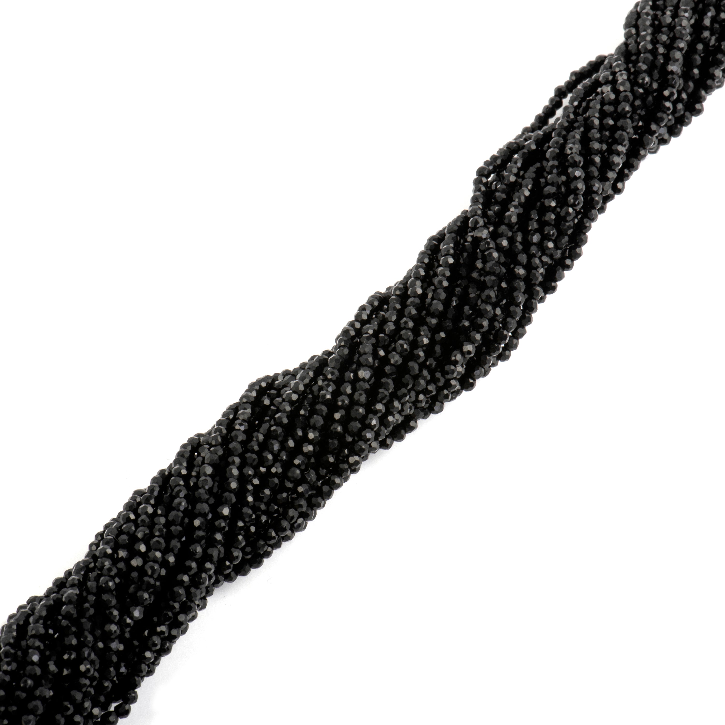 925 Sterling Silver and Black Crystal Bracelet with Rhodium Finish - Kibak