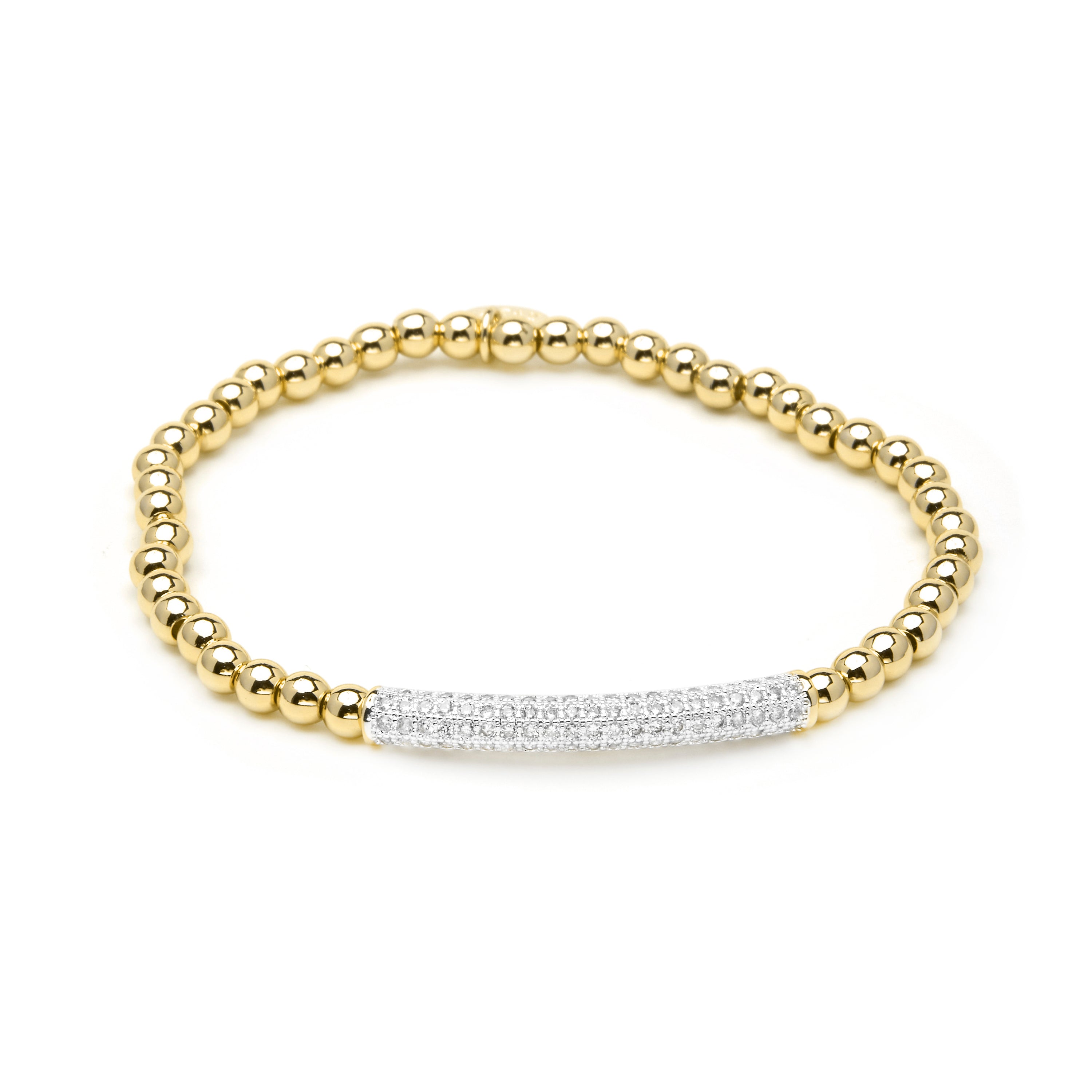 Yellow Gold-Plated 18k Shimmering Zirconia Bracelet - Basfri