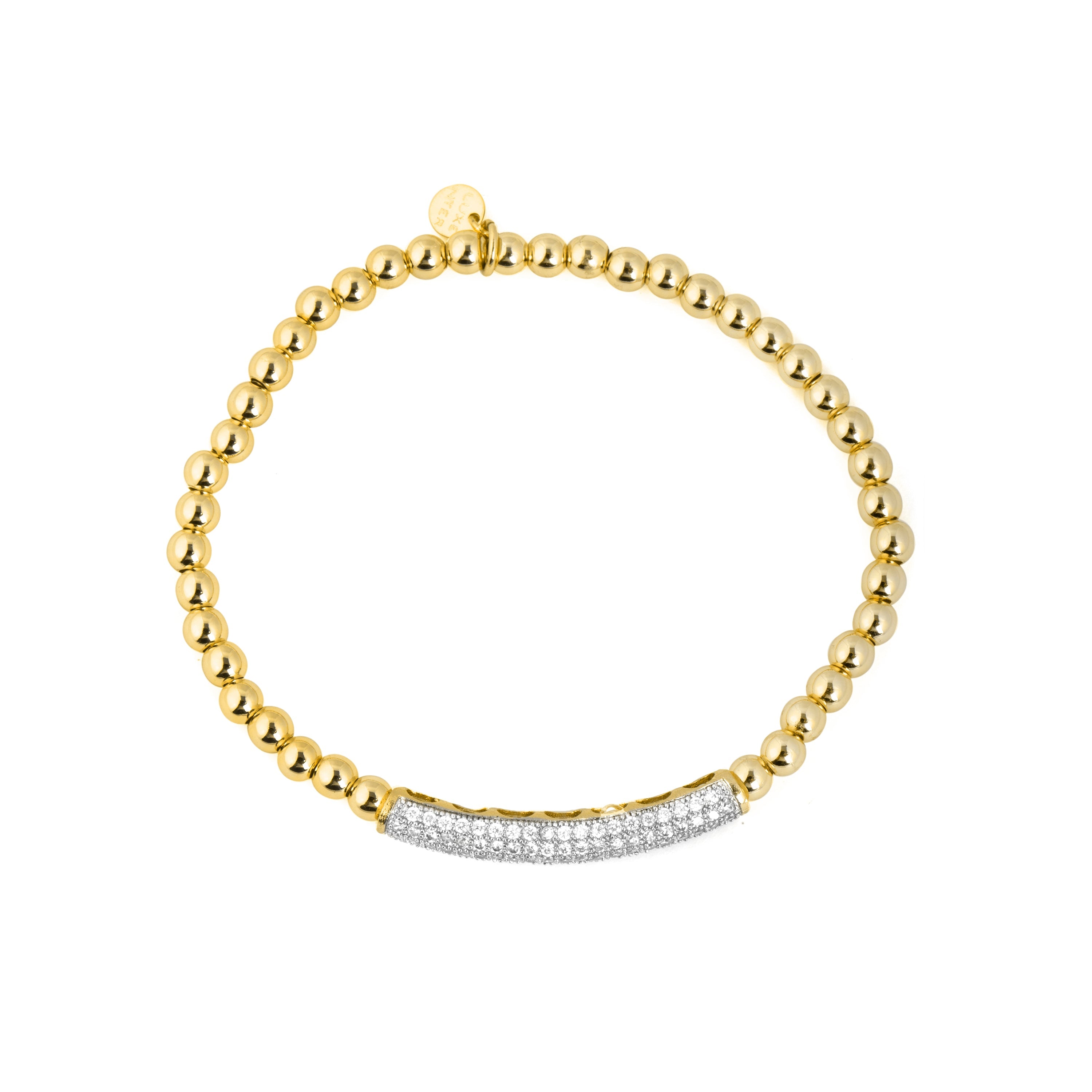 Yellow Gold-Plated 18k Shimmering Zirconia Bracelet - Basfri