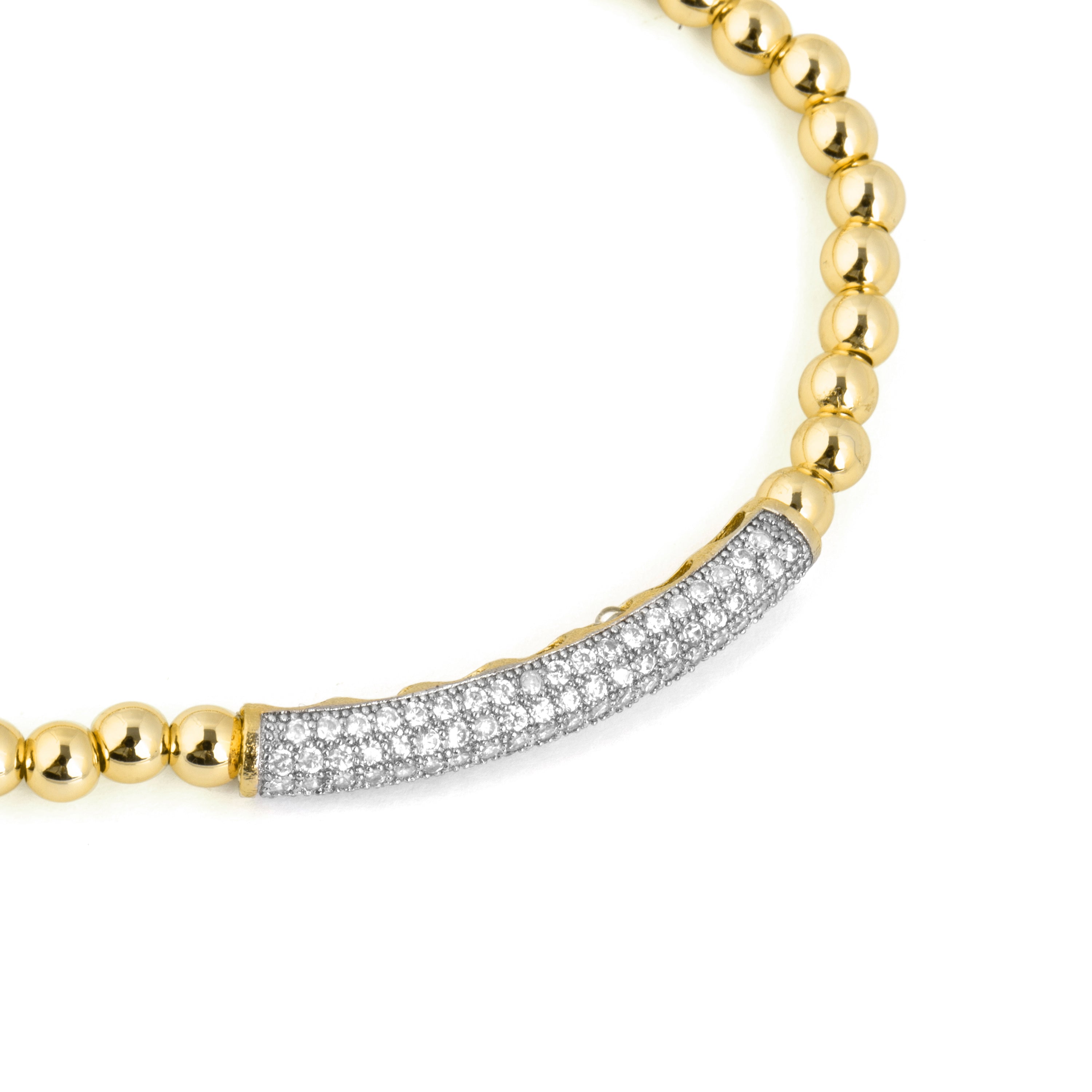 Yellow Gold-Plated 18k Shimmering Zirconia Bracelet - Basfri