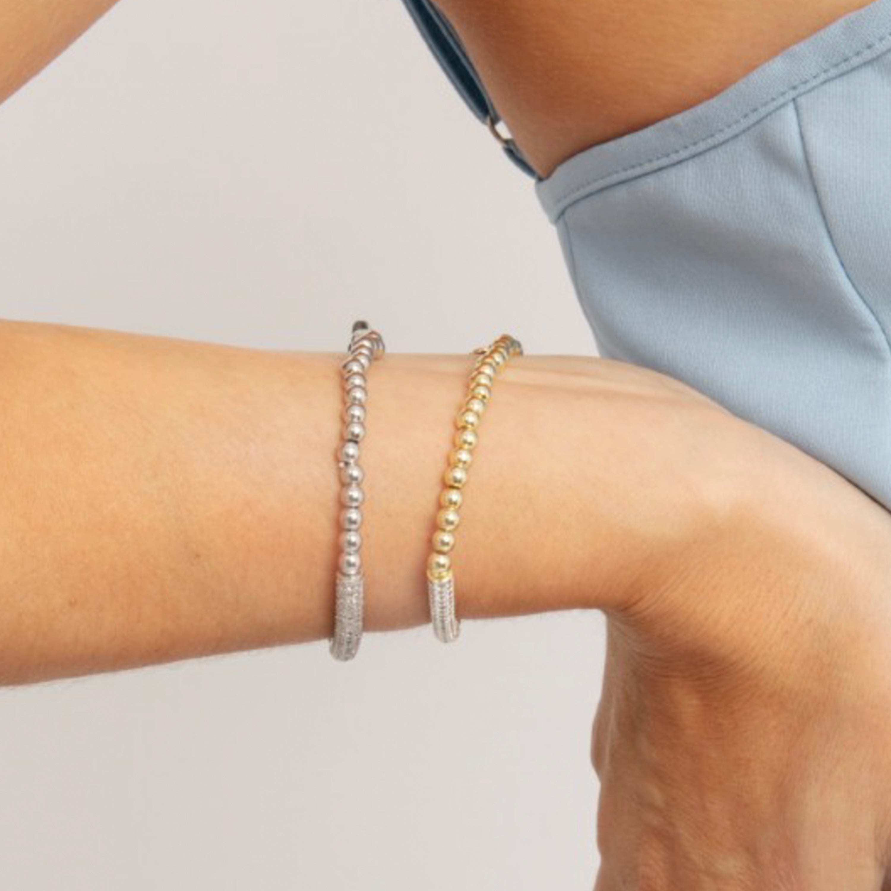 Yellow Gold-Plated 18k Shimmering Zirconia Bracelet - Basfri
