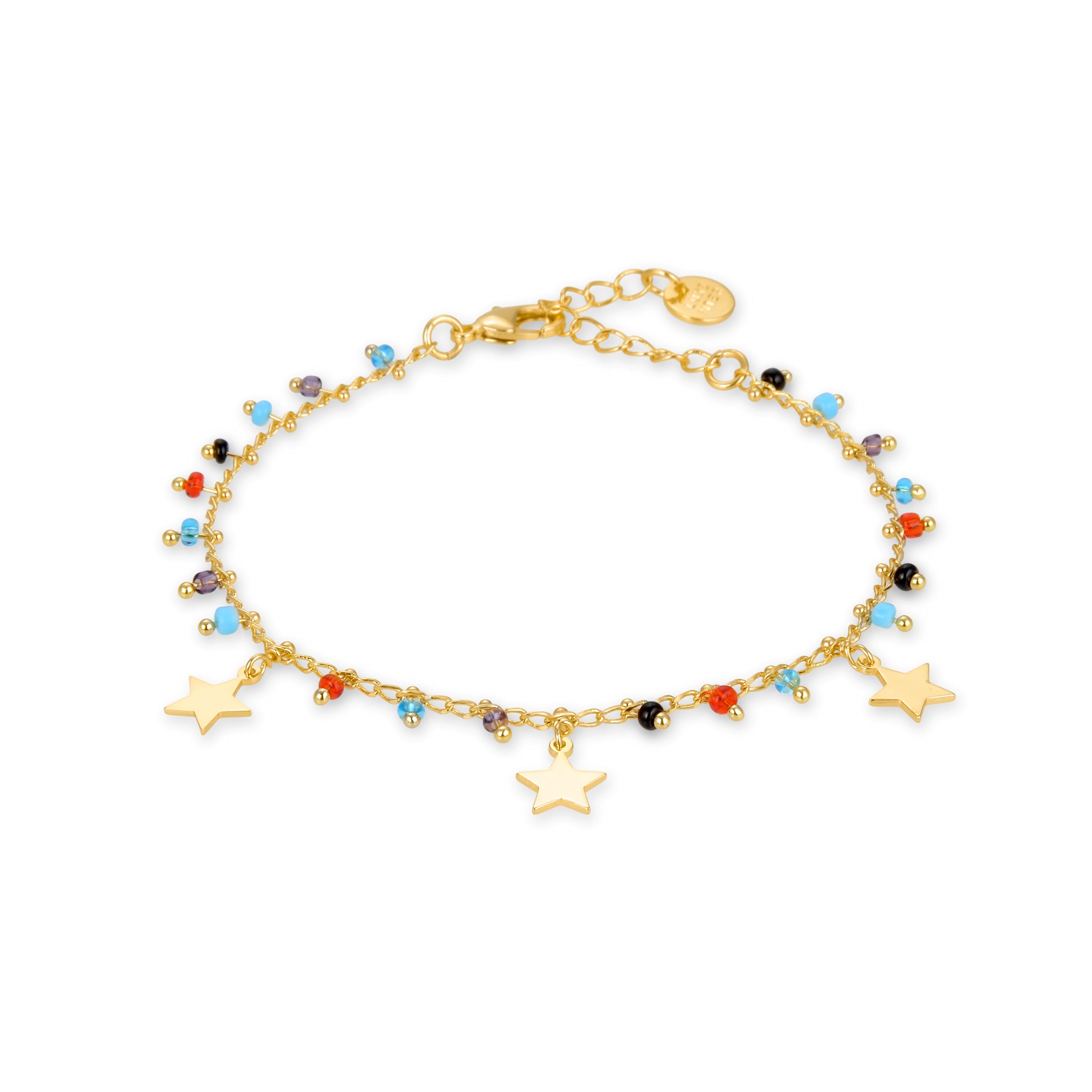 925 Sterling Silver Bracelet with Multicolor Hydrothermal Quartz finished in 18K Yellow Gold - Beos