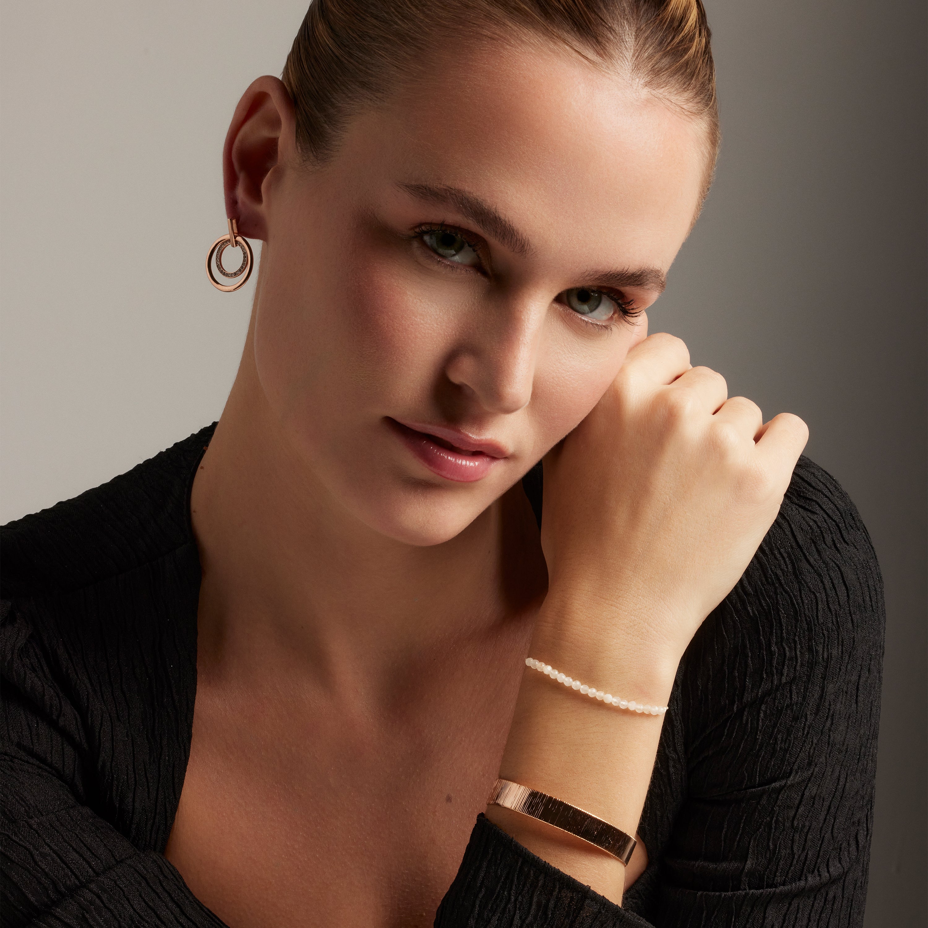 925 Sterling Silver White Jade Bracelet with Rhodium Finish - Aquisa