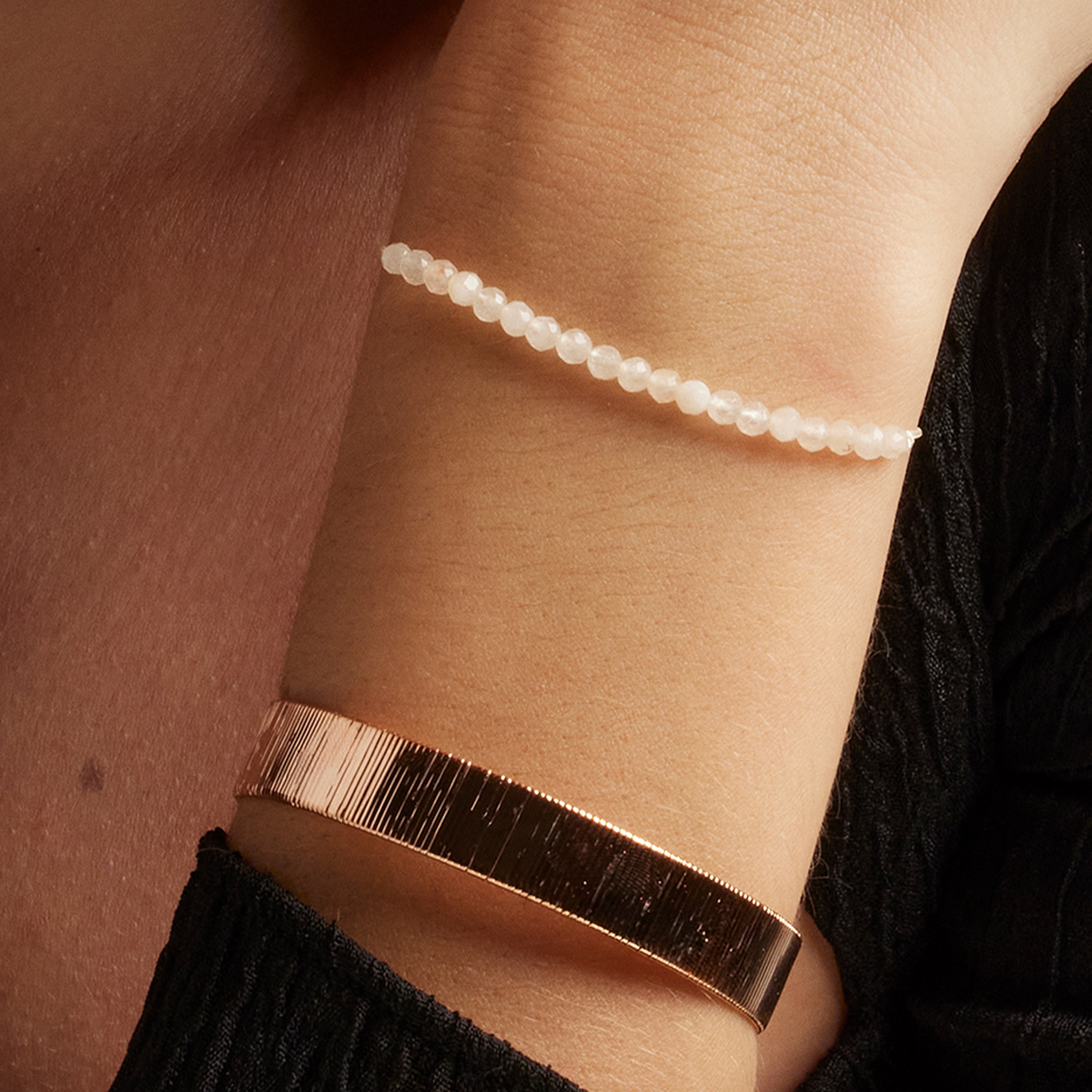 925 Sterling Silver White Jade Bracelet with Rhodium Finish - Aquisa