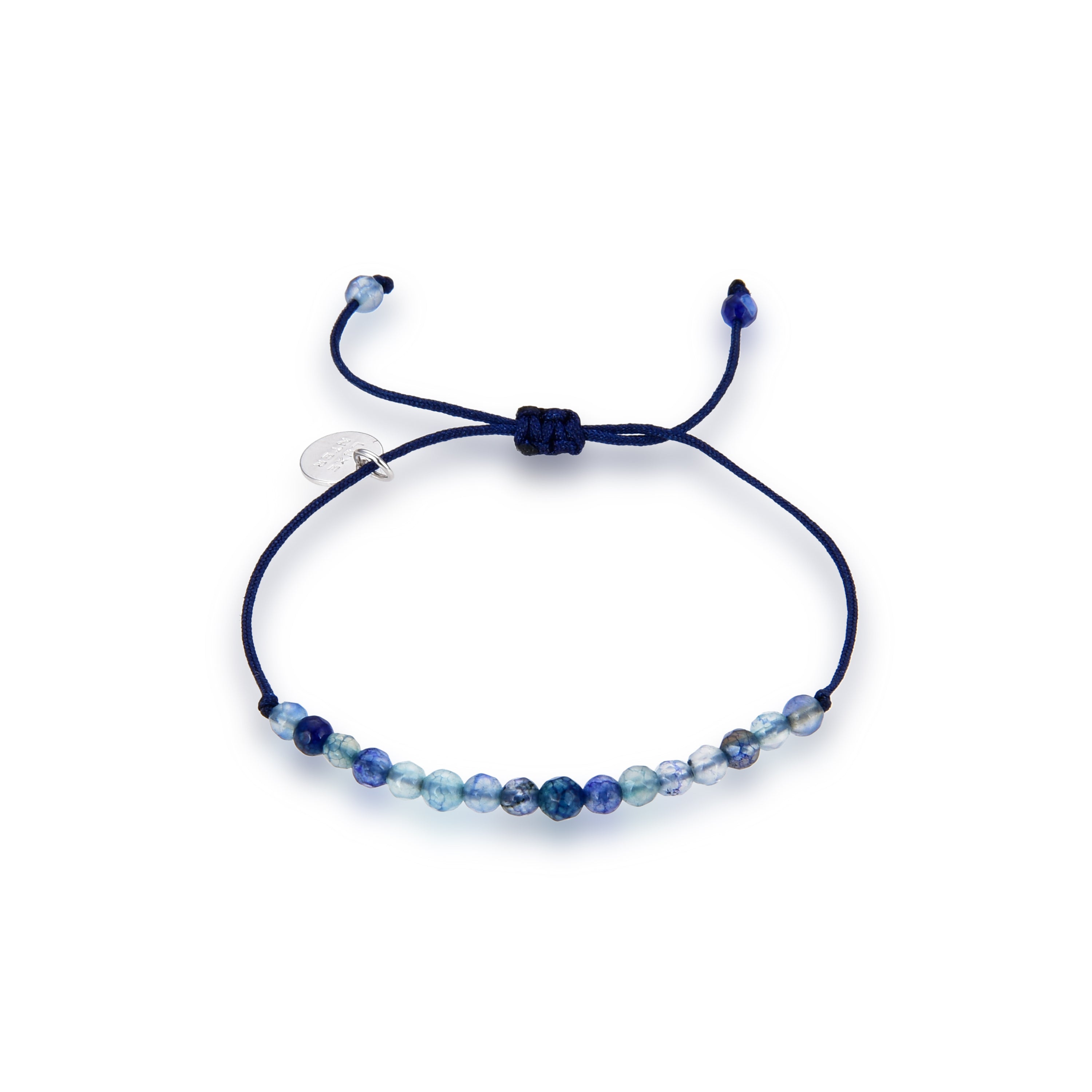 925 Sterling Silver Blue Jade Rhodium Plated Bracelet - Aquisa
