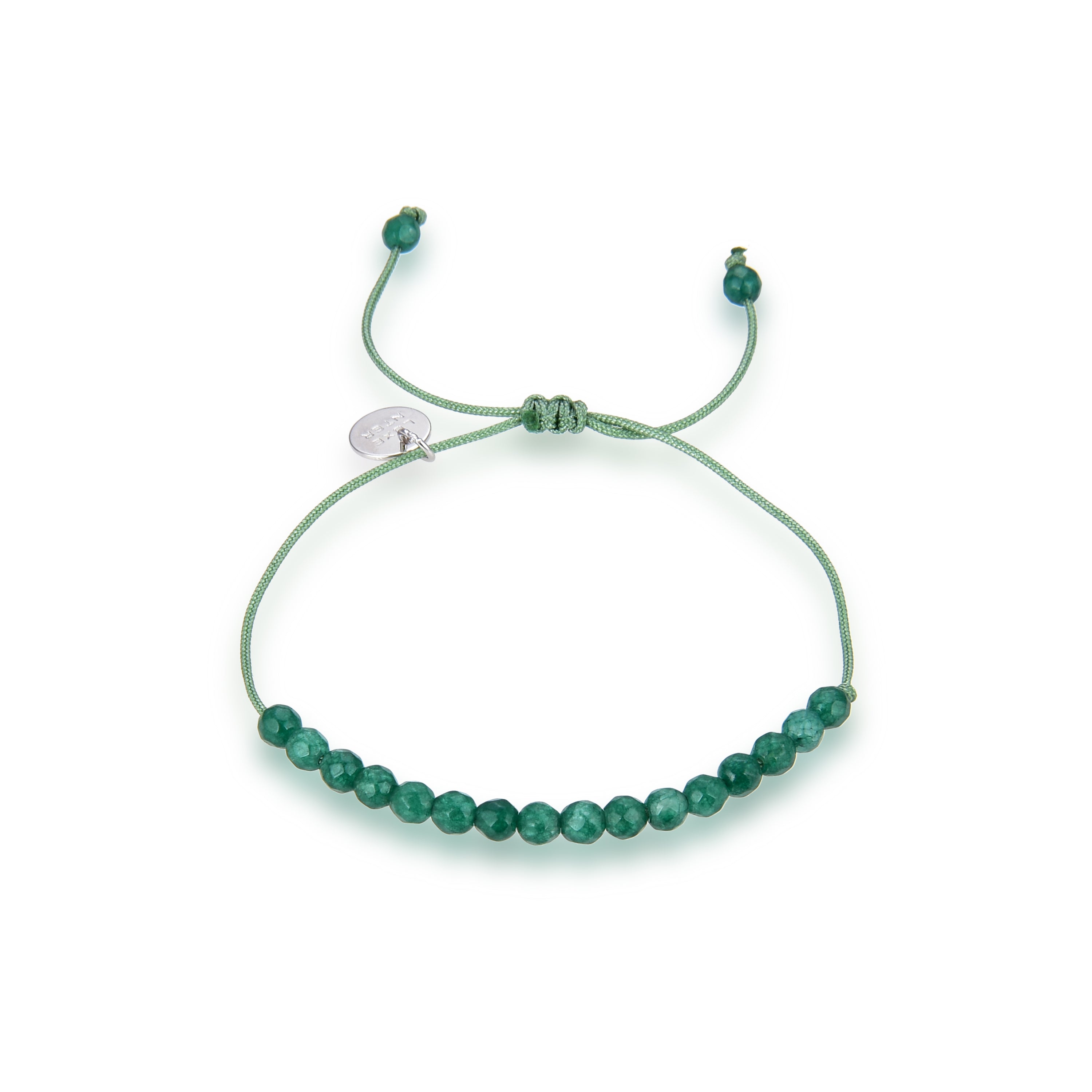 Pulsera de Plata de Ley 925 con Jade Verde acabada en rodio - Aquisa