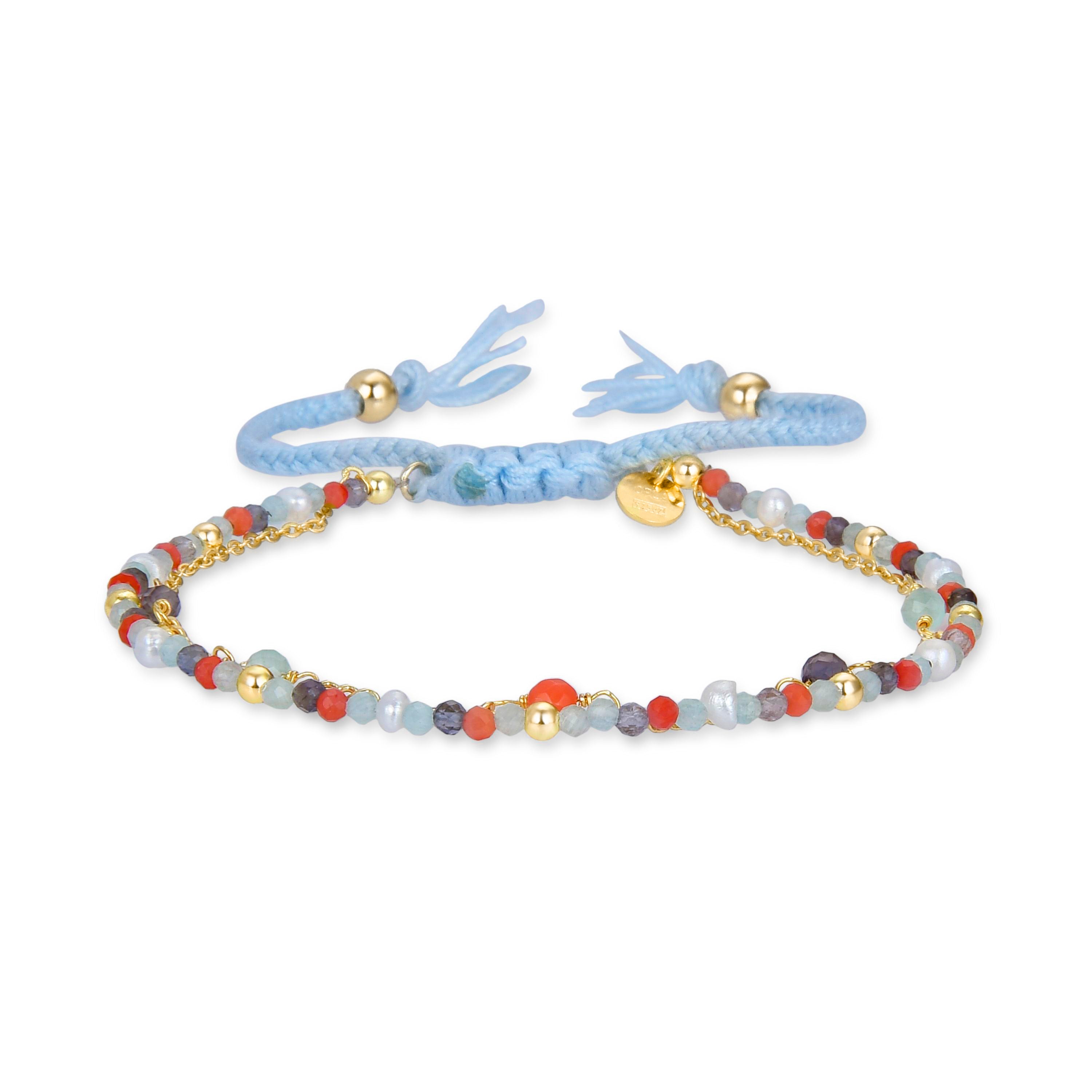 925 Sterling Silver Bracelet with Pastel Green Hydrothermal Quartz finished in 18K Yellow Gold - Asvorg