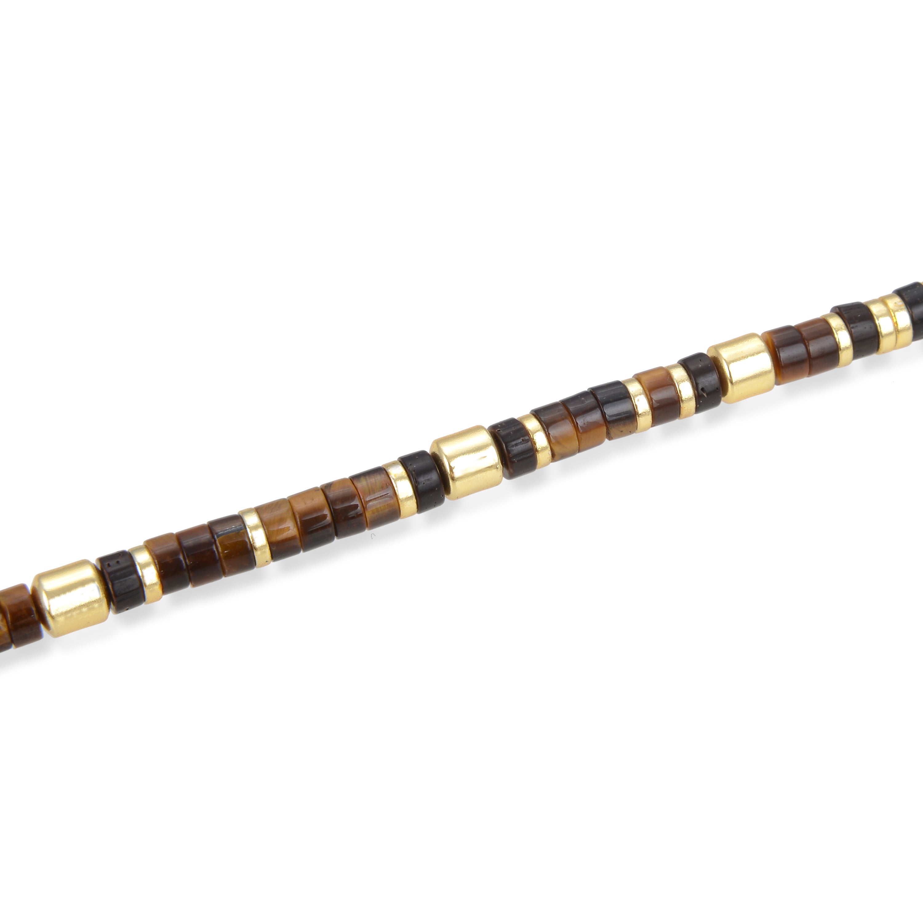 925 Sterling Silver Tiger's Eye Bracelet finished in 18K yellow gold - Ihun