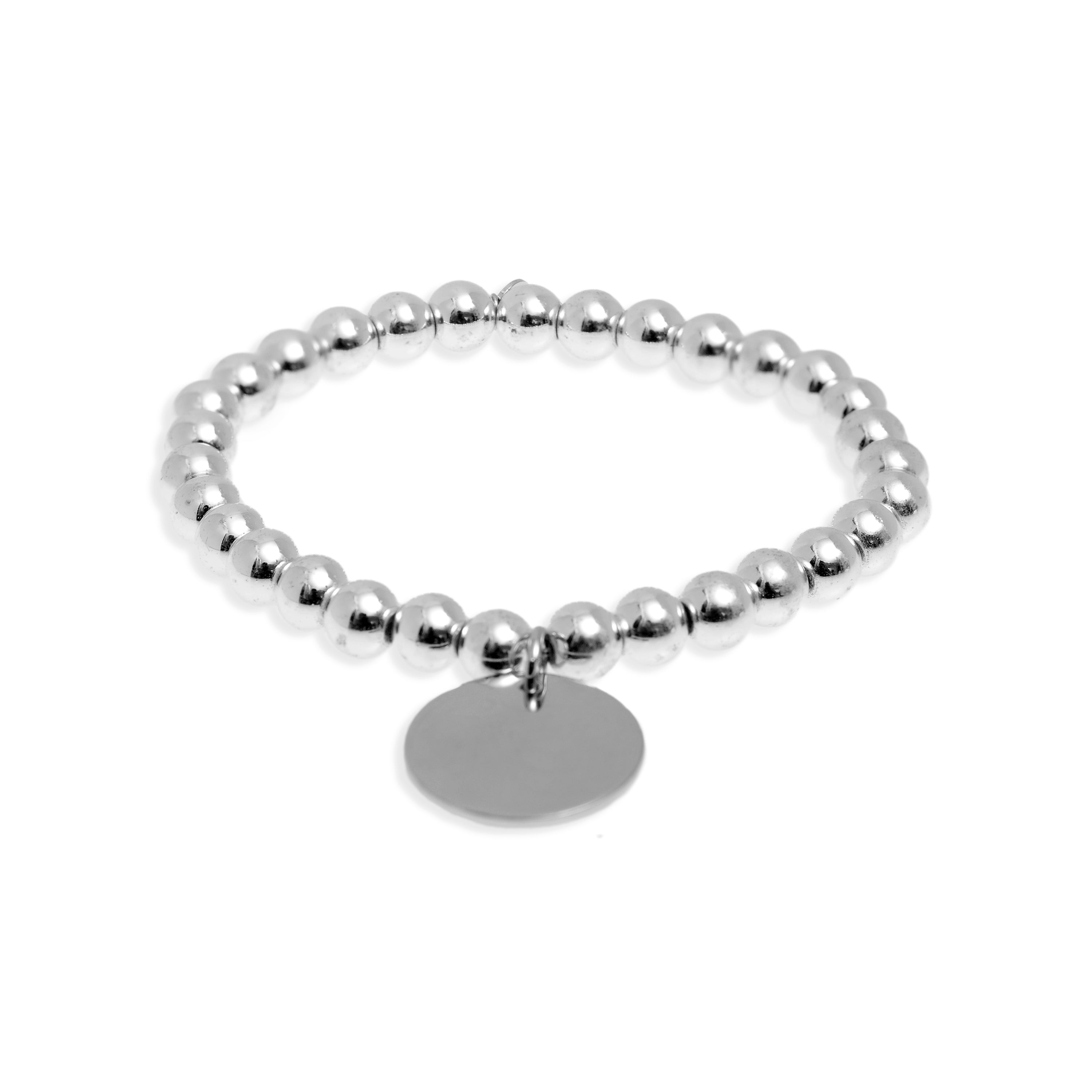 925 Sterling Silver Bracelet with Hematite, Rhodium Finish - Nakko