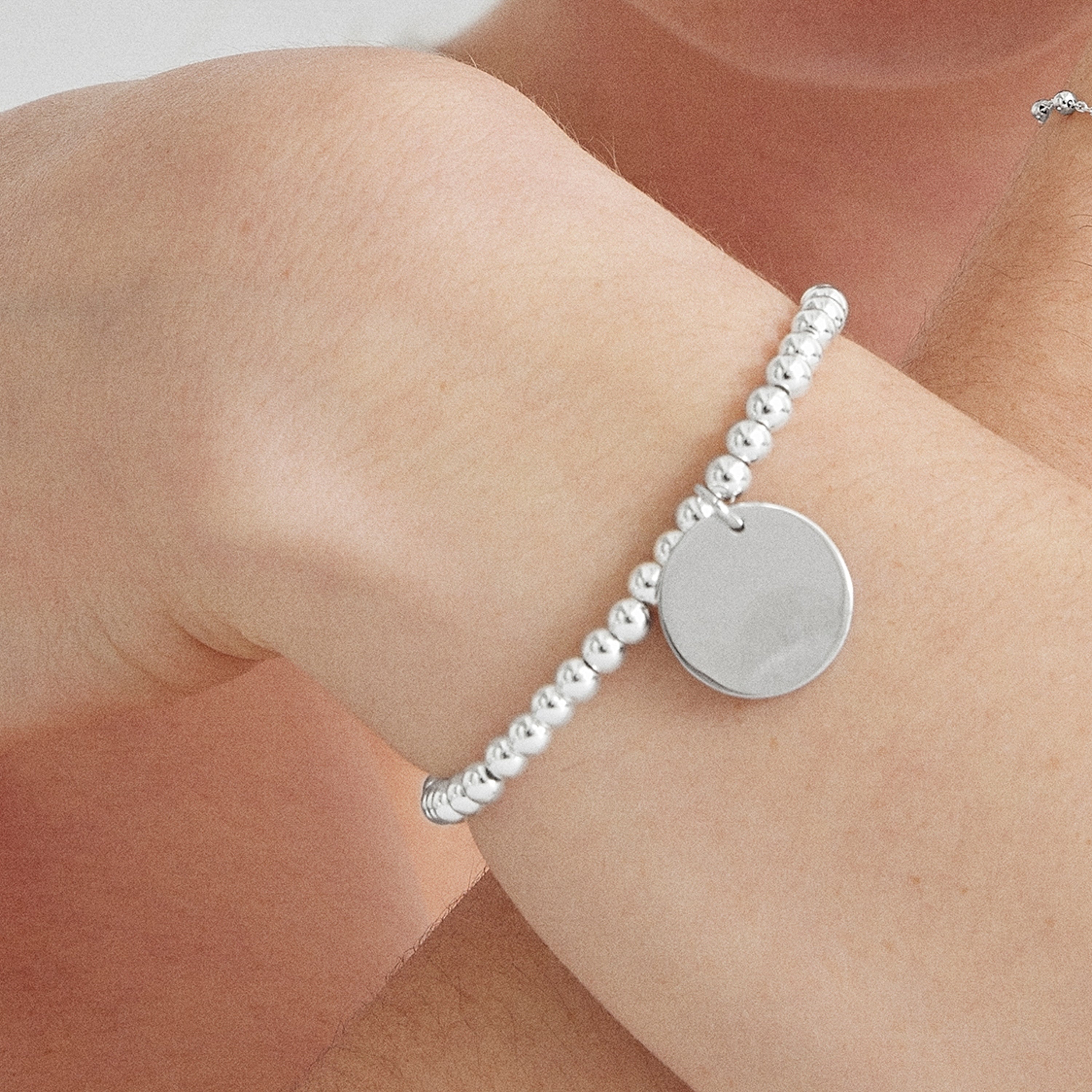 Pulsera de Plata de Ley 925 con Hematite acabada en rodio - Nakko