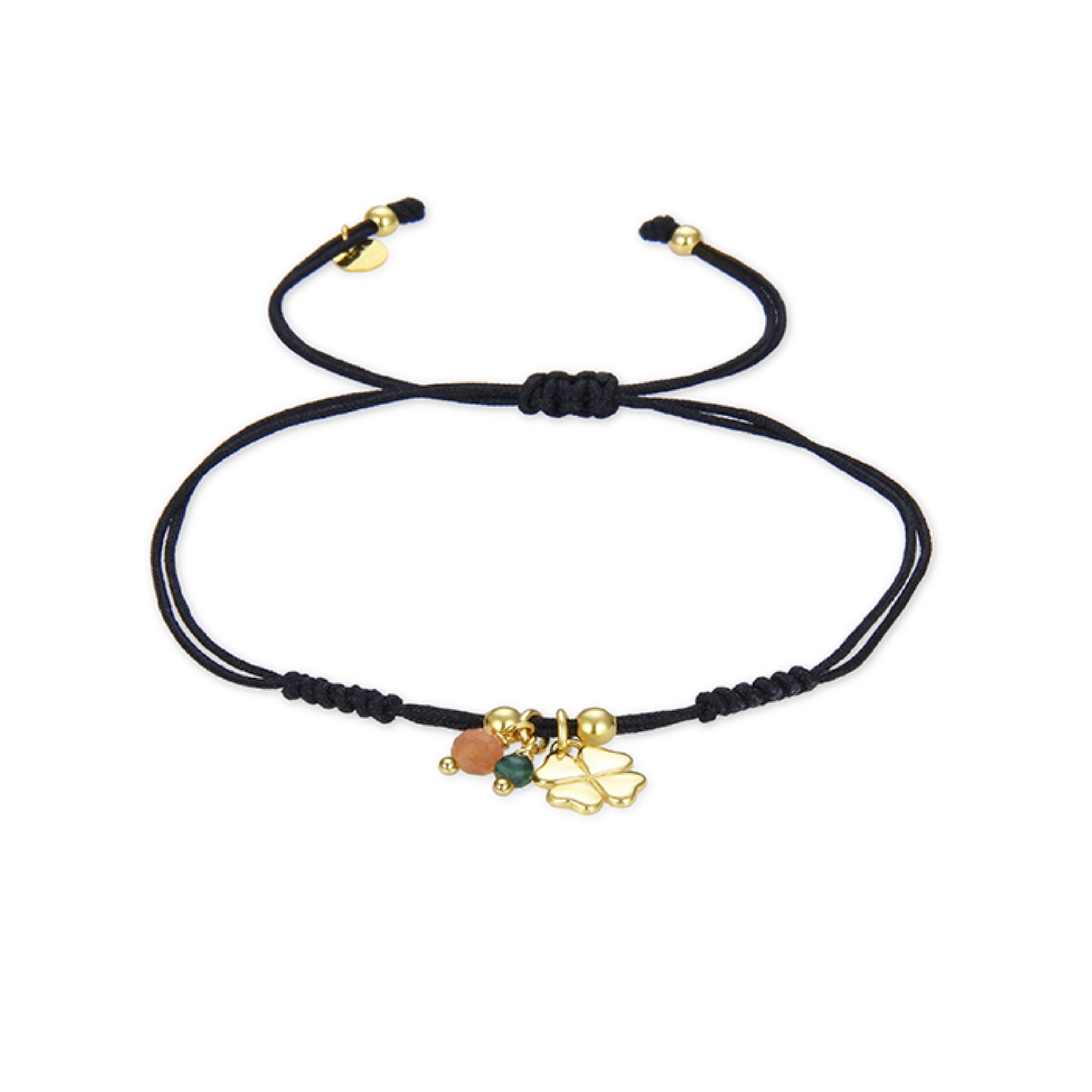 925 Sterling Silver Bracelet with 18K Yellow Gold Finish - Clover