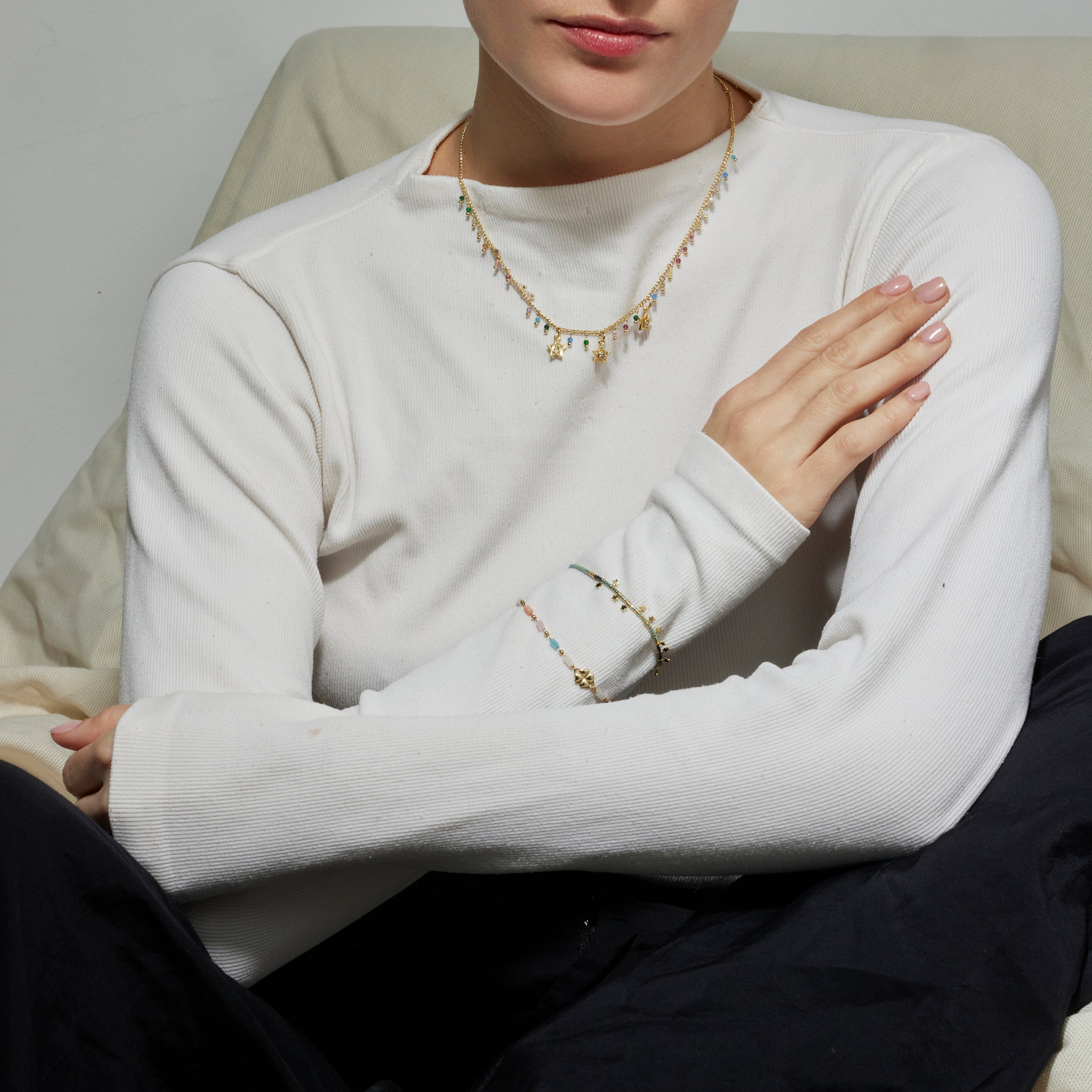 925 Sterling Silver Bracelet with 18K Yellow Gold Finish - Muh