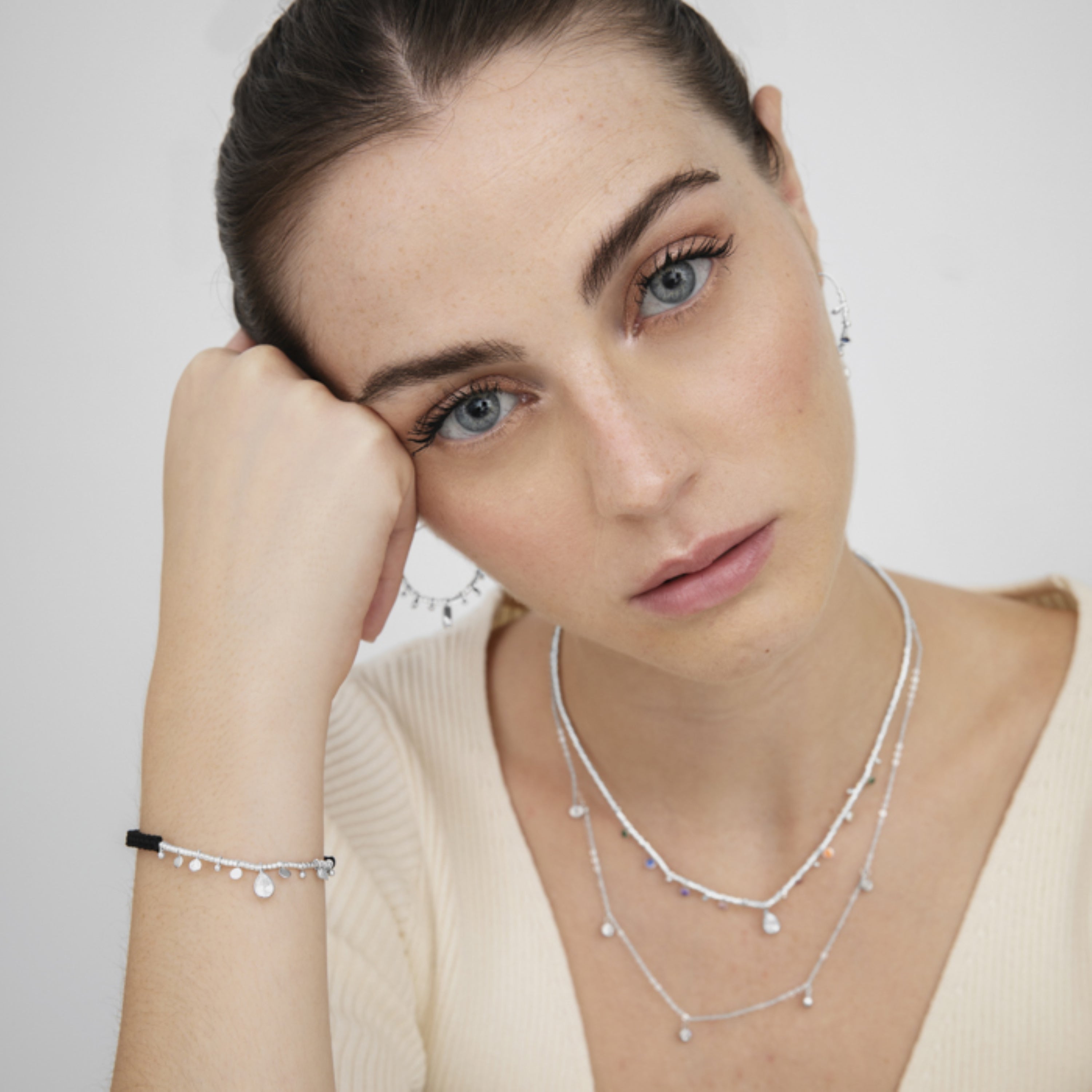 925 Sterling Silver Bracelet with Rhodium-Plated Brilliant Zirconia - Erlah