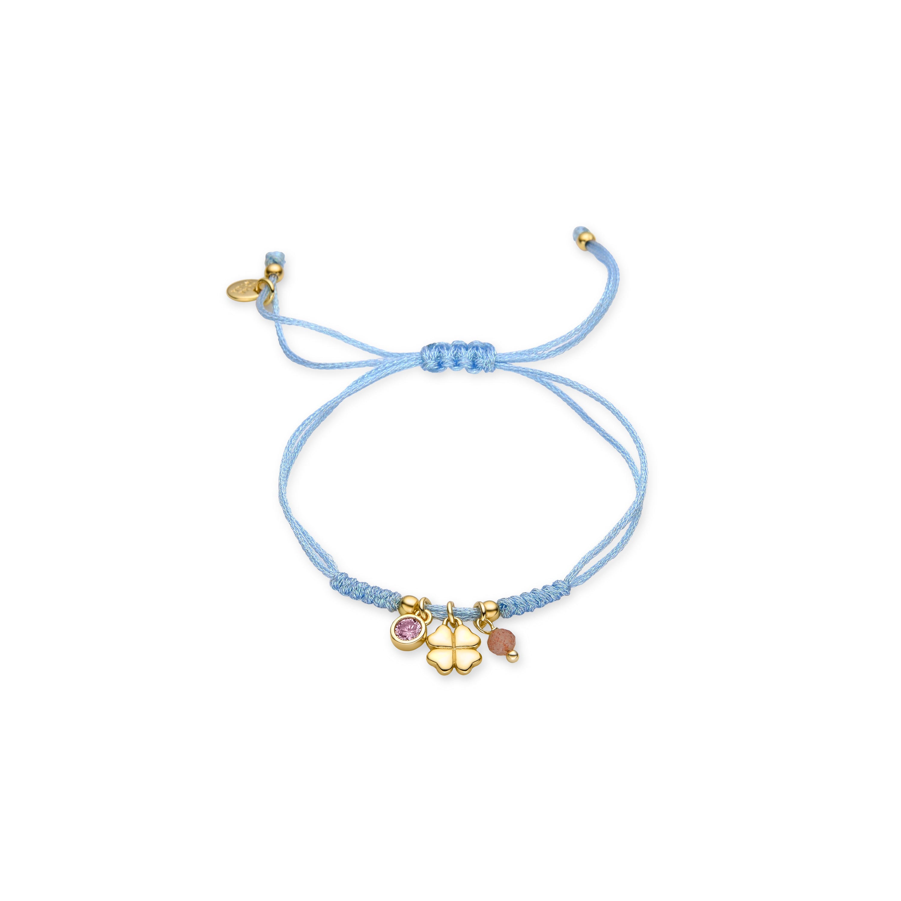 925 Sterling Silver Bracelet with Pink Zirconia finished in 18K Yellow Gold - Douala