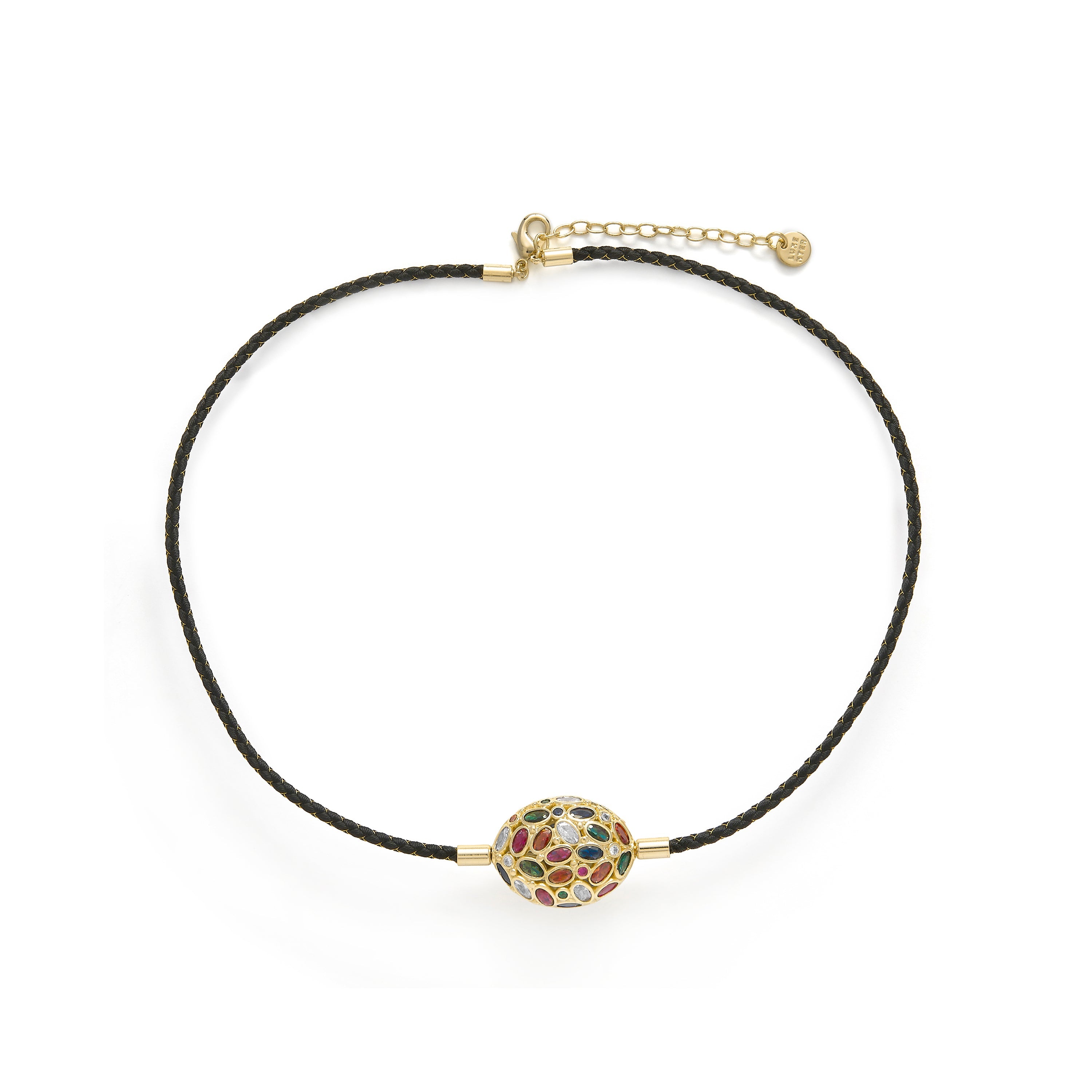 925 Sterling Silver Multicolor Zirconia Bracelet with 18k Yellow Gold Finish - Milkio