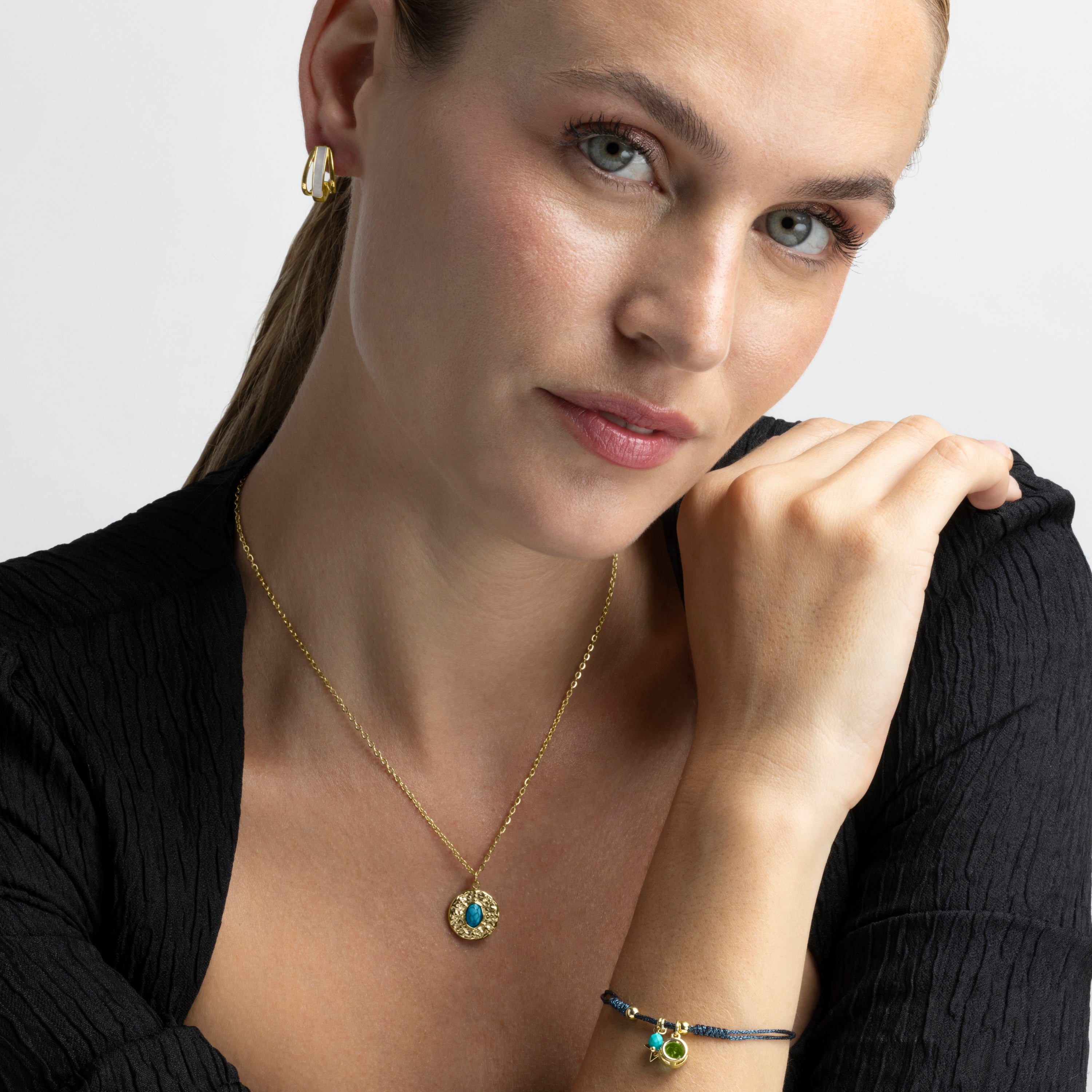 925 Sterling Silver Bracelet with Emerald Zirconia finished in 18K Yellow Gold - Zysuo