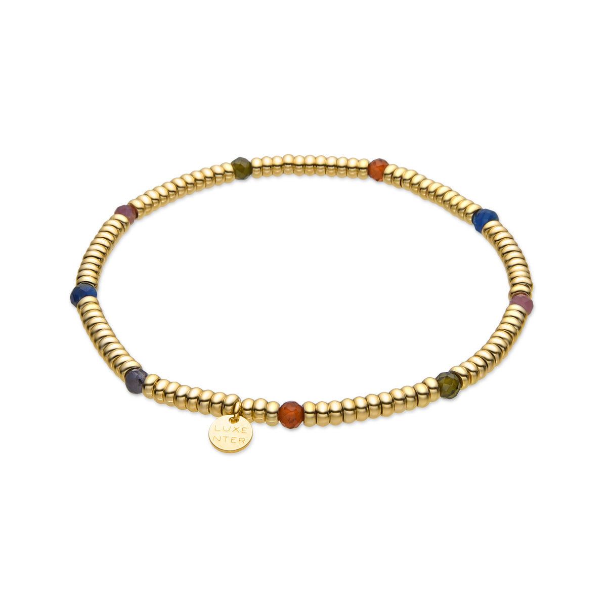 925 Sterling Silver and Multicolor Crystal Bracelet with 18k Gold Finish - Deli