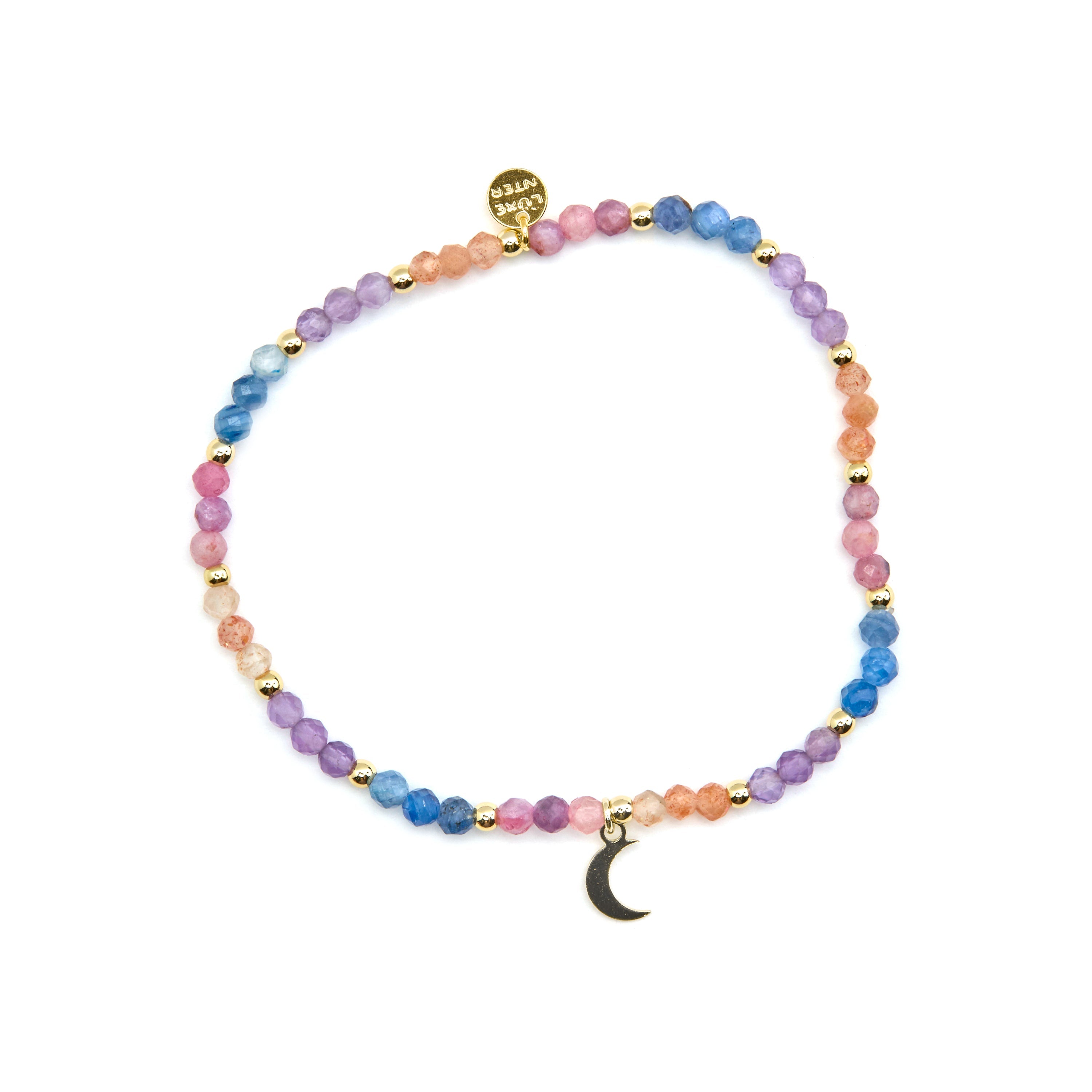 925 Sterling Silver and Multicolor Crystal Bracelet with 18k Gold Finish - Linshu
