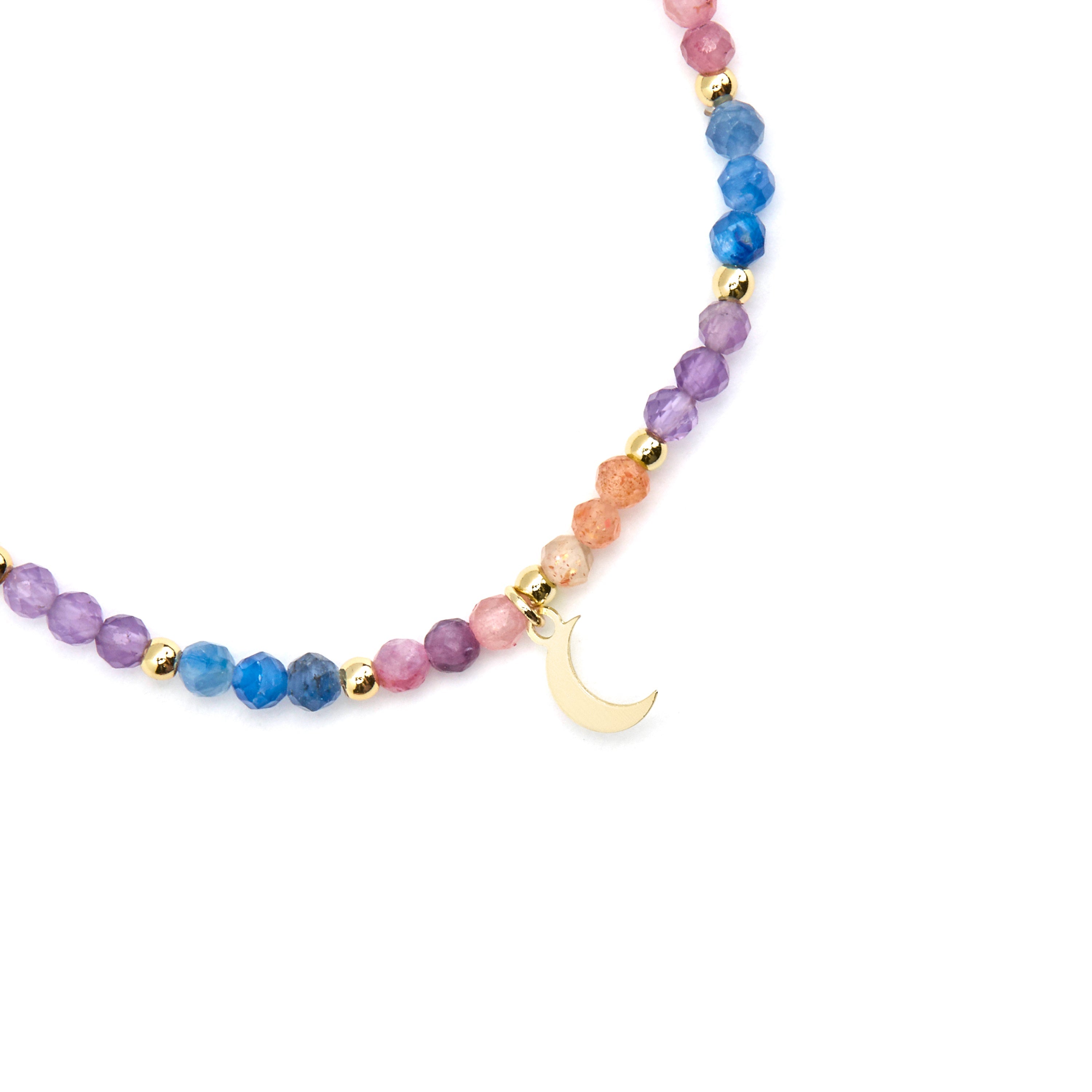 925 Sterling Silver and Multicolor Crystal Bracelet with 18k Gold Finish - Linshu