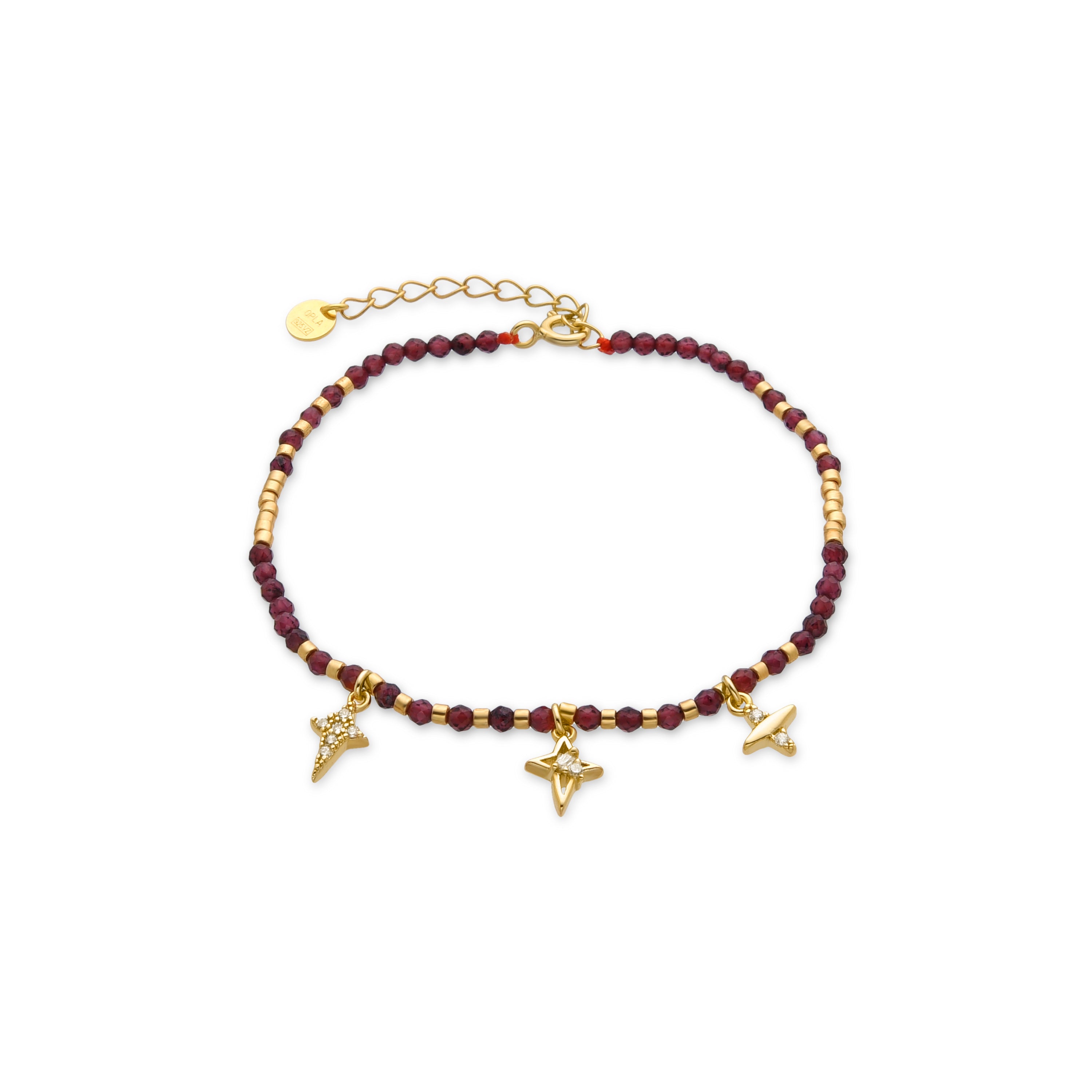 925 Sterling Silver and Brilliant Zirconia Bracelet with 18k Gold Finish - Paila