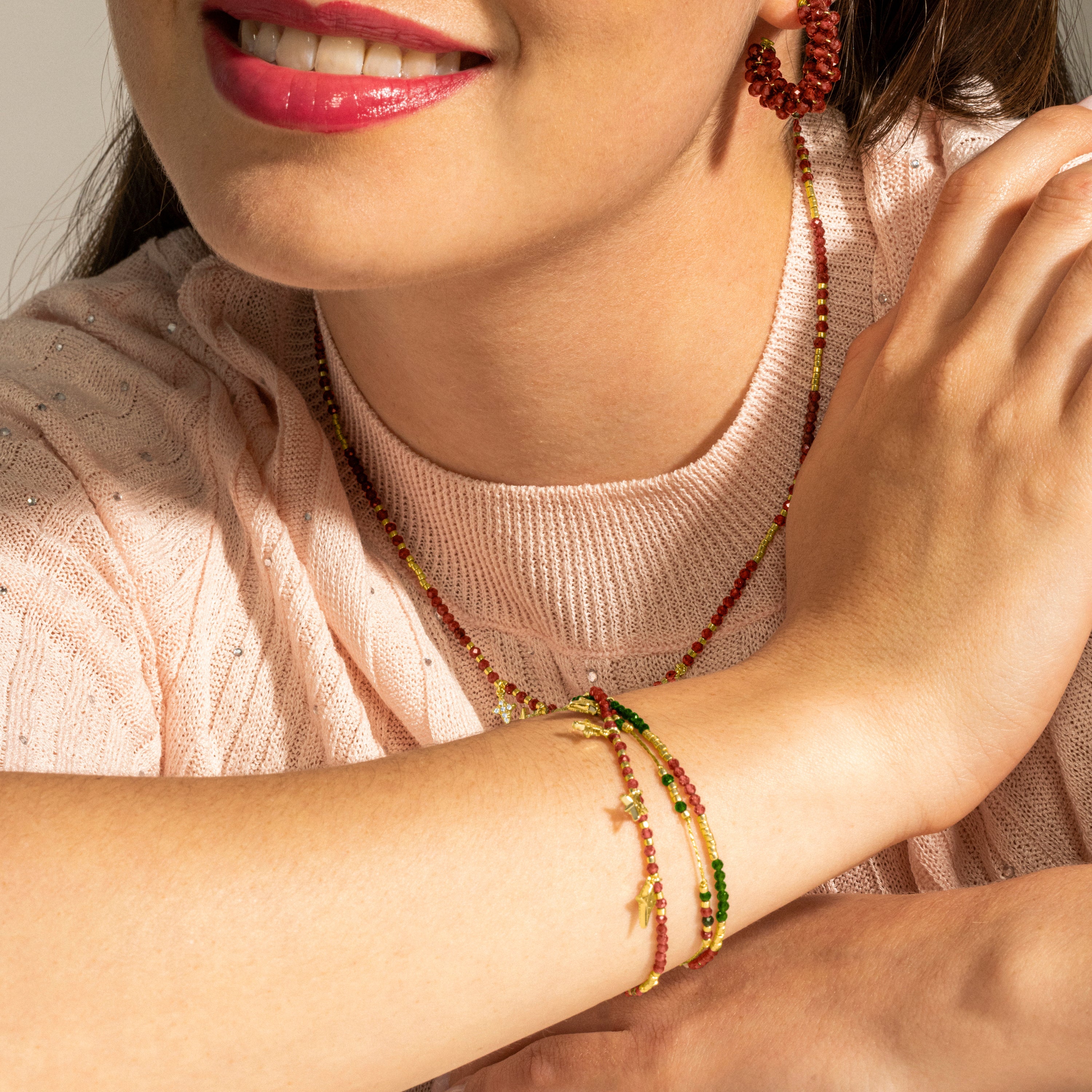 925 Sterling Silver and Brilliant Zirconia Bracelet with 18k Gold Finish - Paila