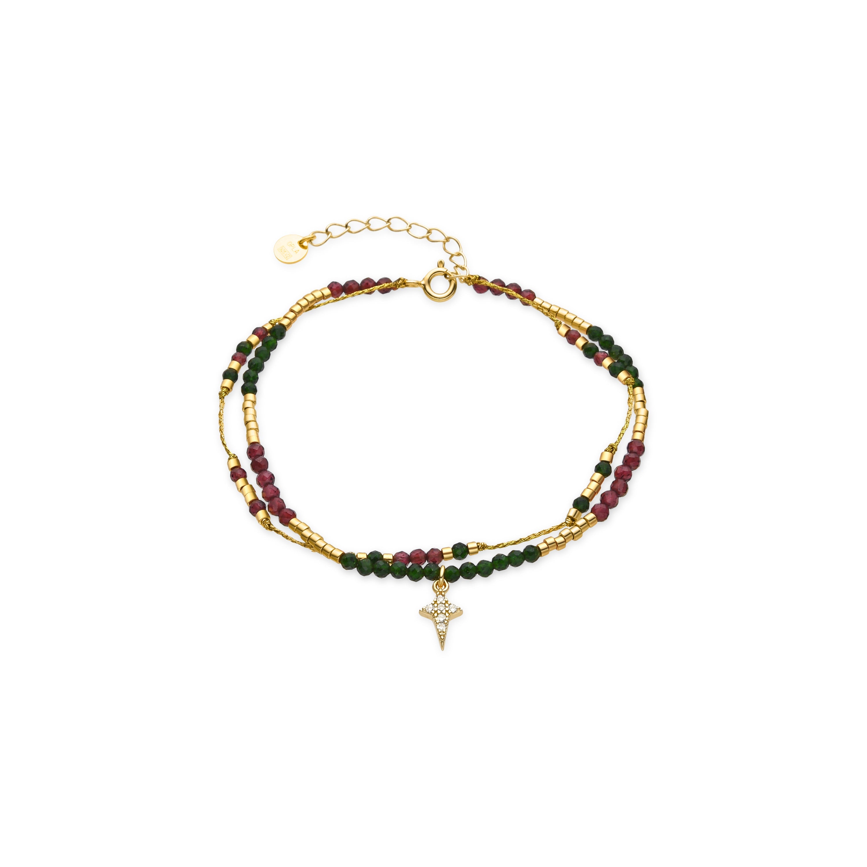925 Sterling Silver and Brilliant Zirconia Bracelet with 18k Gold Finish - Mipur