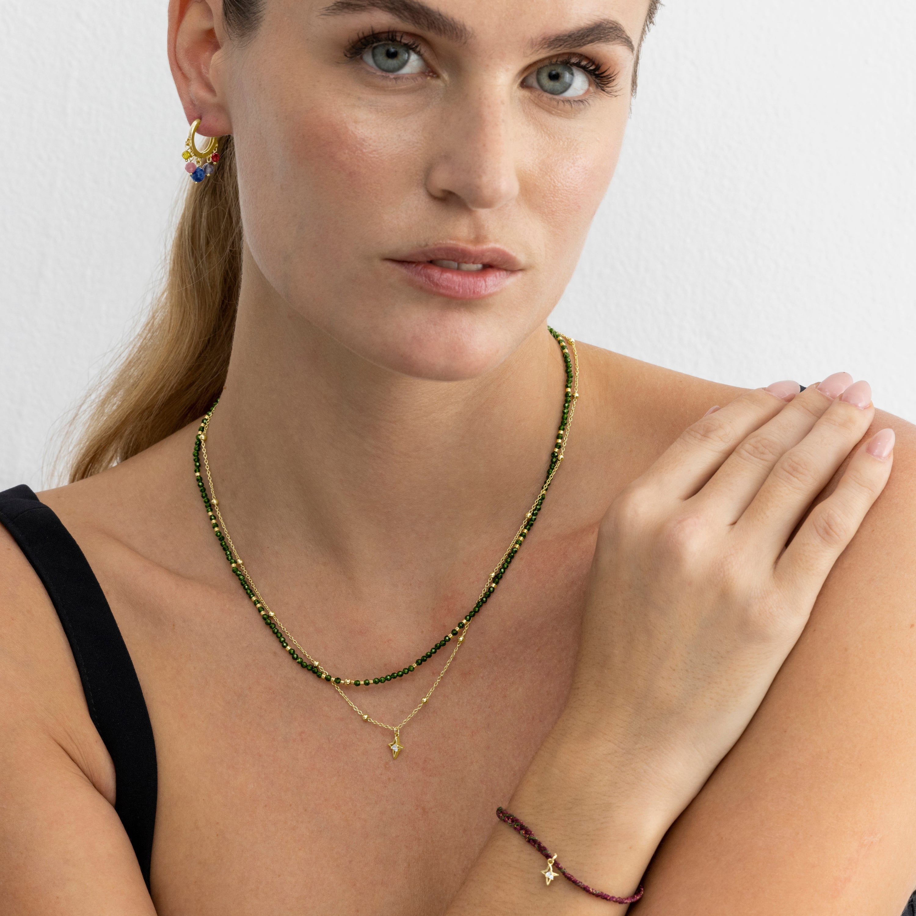 925 Sterling Silver and Brilliant Zirconia Bracelet with 18k Gold Finish - Holis