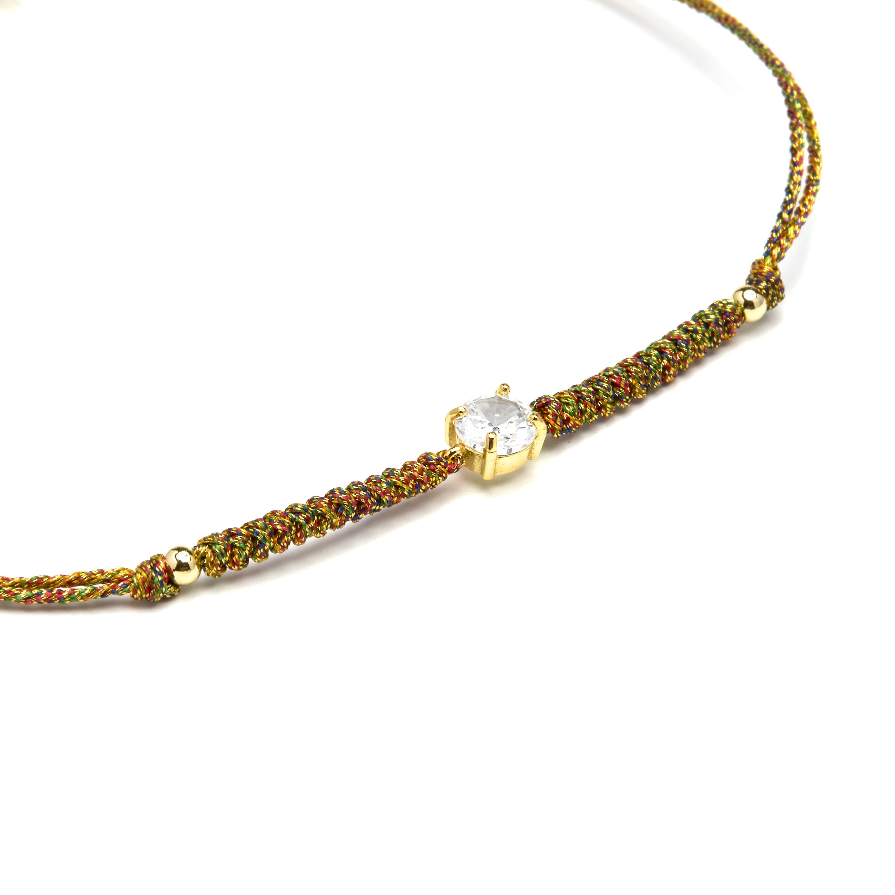 Pulsera de Plata de Ley 925 y Circonita Brillante acabado oro amarillo de 18k - Akma