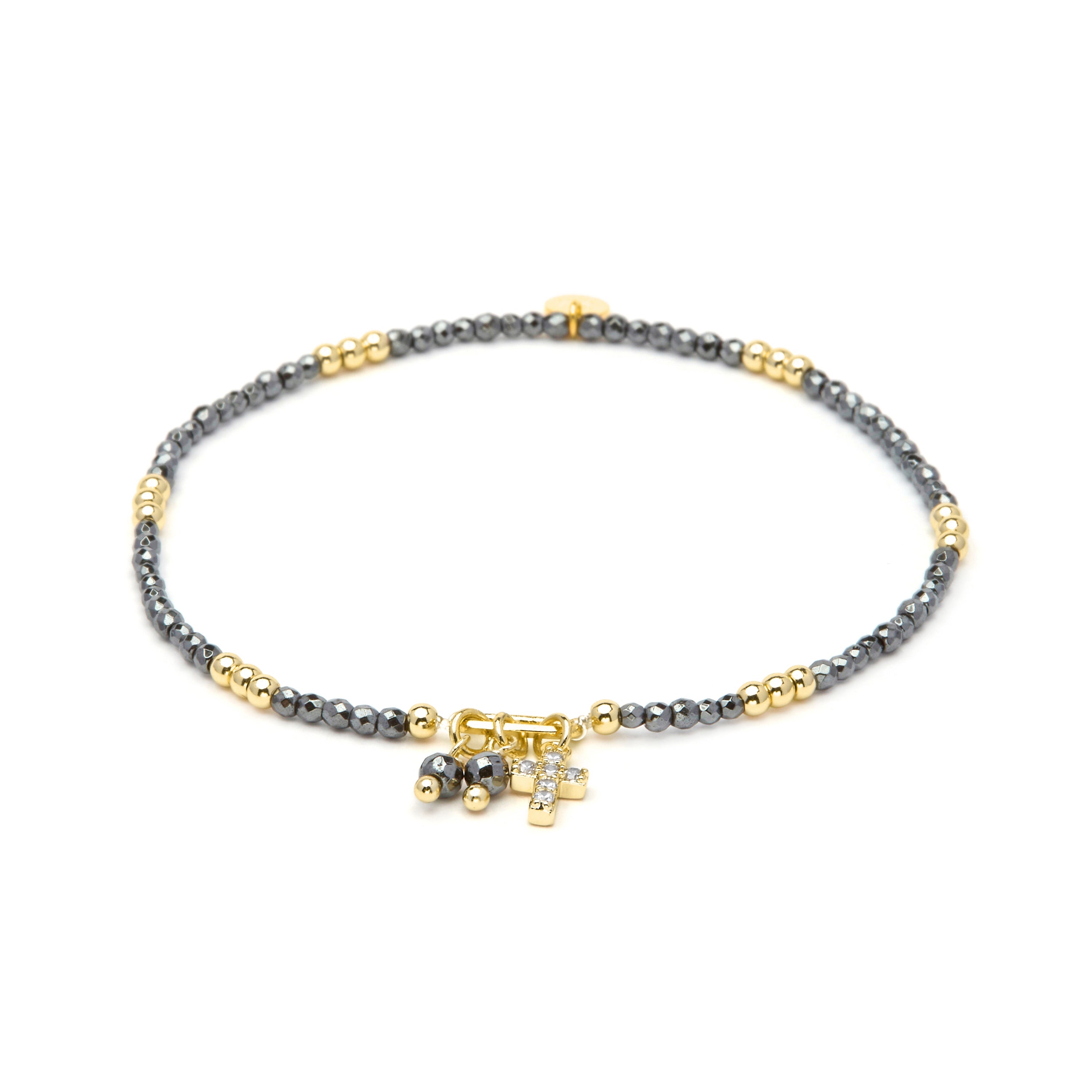 925 Sterling Silver and Brilliant Zirconia Bracelet with 18k Yellow Gold Finish - Phanvas