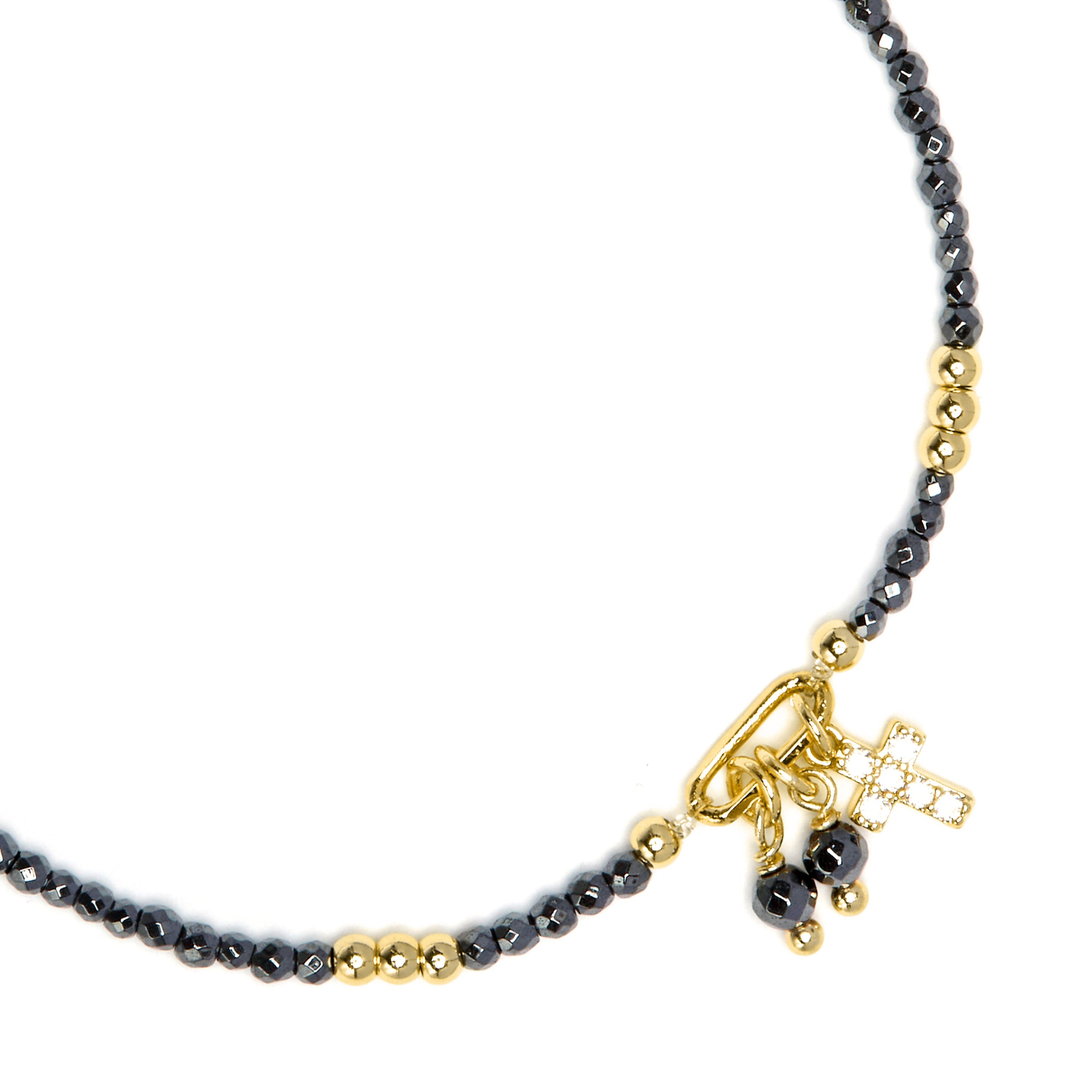 925 Sterling Silver and Brilliant Zirconia Bracelet with 18k Yellow Gold Finish - Phanvas