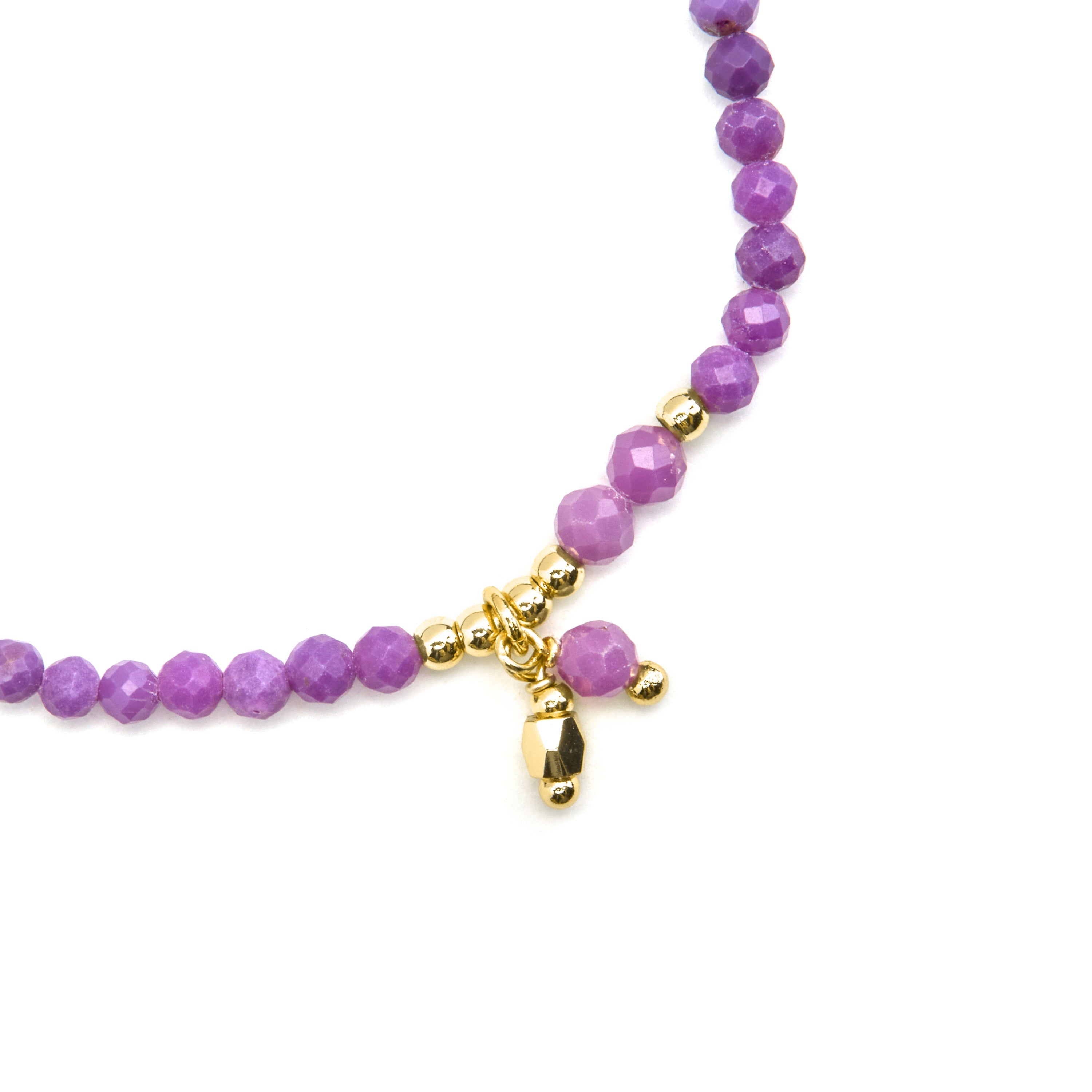 925 Sterling Silver and Purple Crystal Bracelet with 18k Gold Finish - Riccus