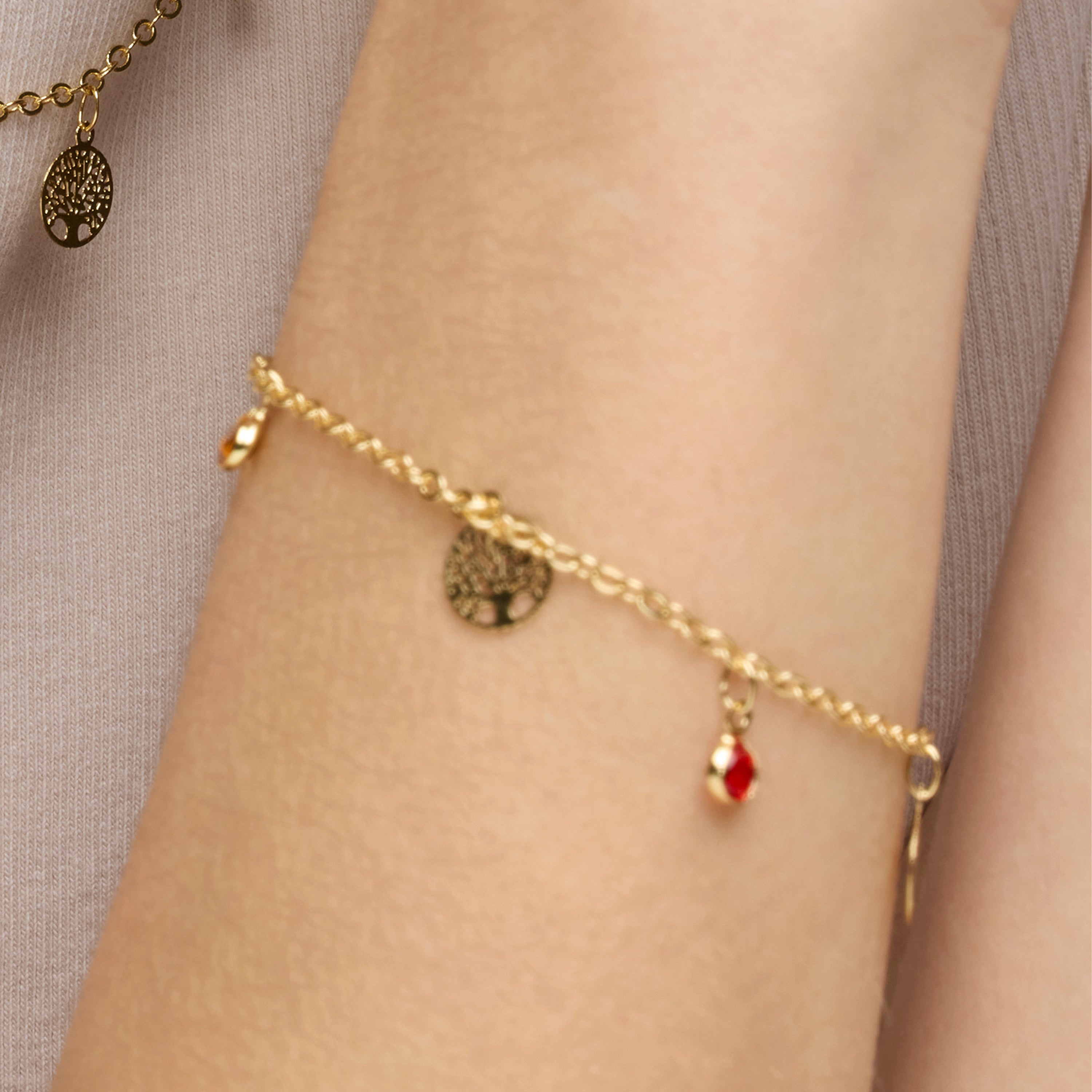 Pulseira de Prata de Lei 925 e Zircônia Multicolorida com acabamento em ouro amarelo 18k - Shapio